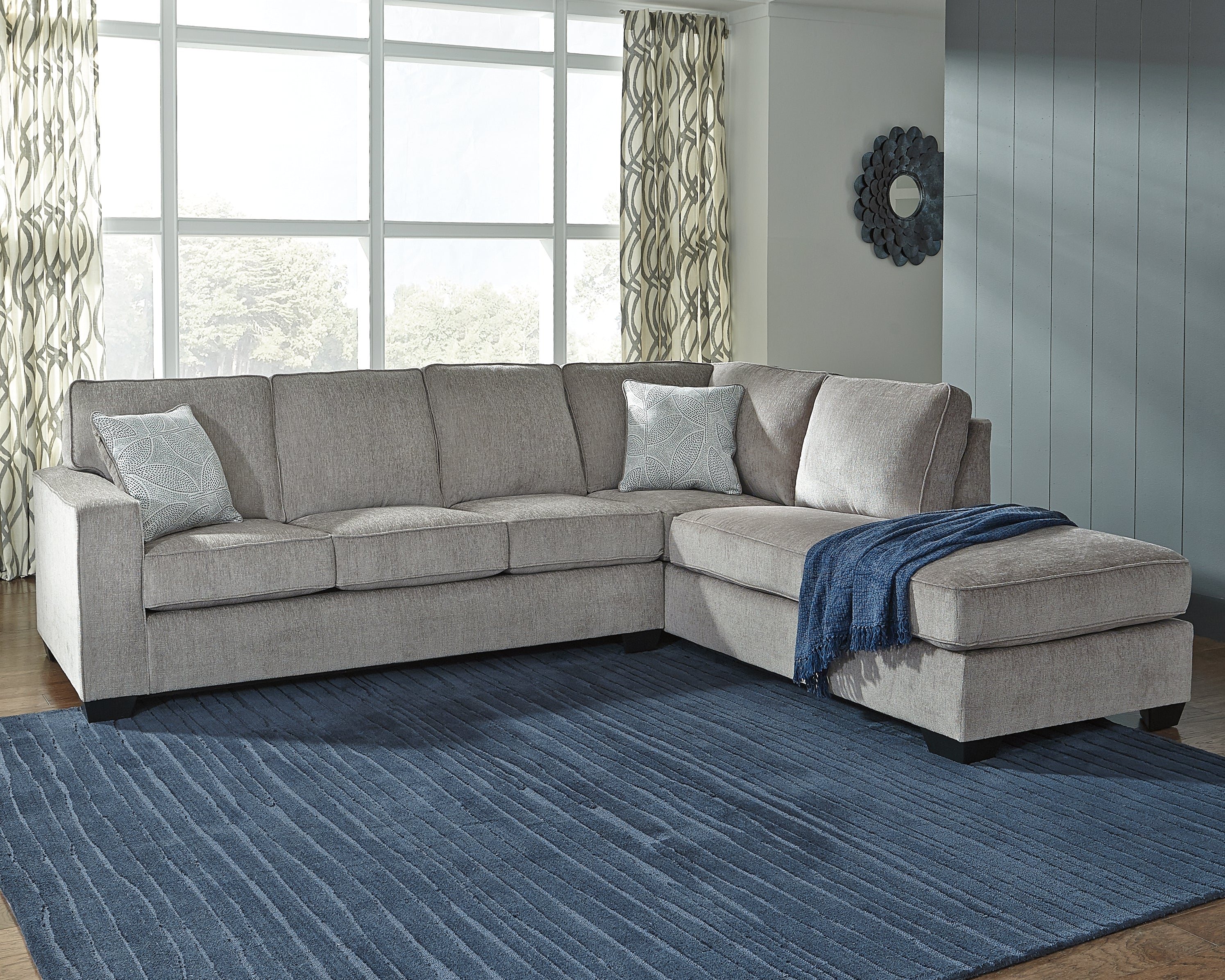 Floridian Furniture - Ashley Furniture - Altari Sectional - LAF 2-Piece Sectional with Chaise / Alloy - 87214S2
