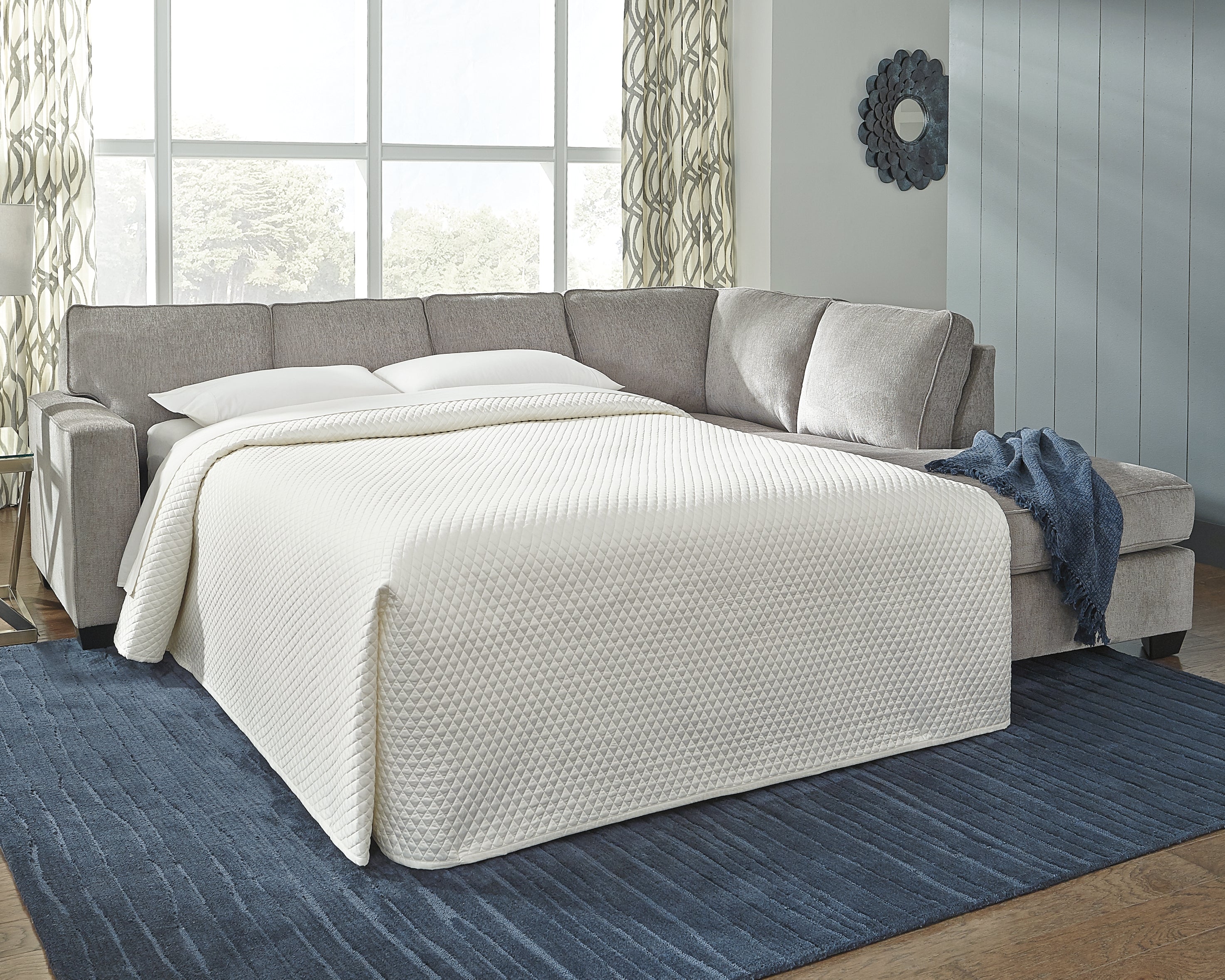 Floridian Furniture - Ashley Furniture - Altari Sectional - 2-Piece Sleeper Sectional with Chaise / Alloy - 87214S3