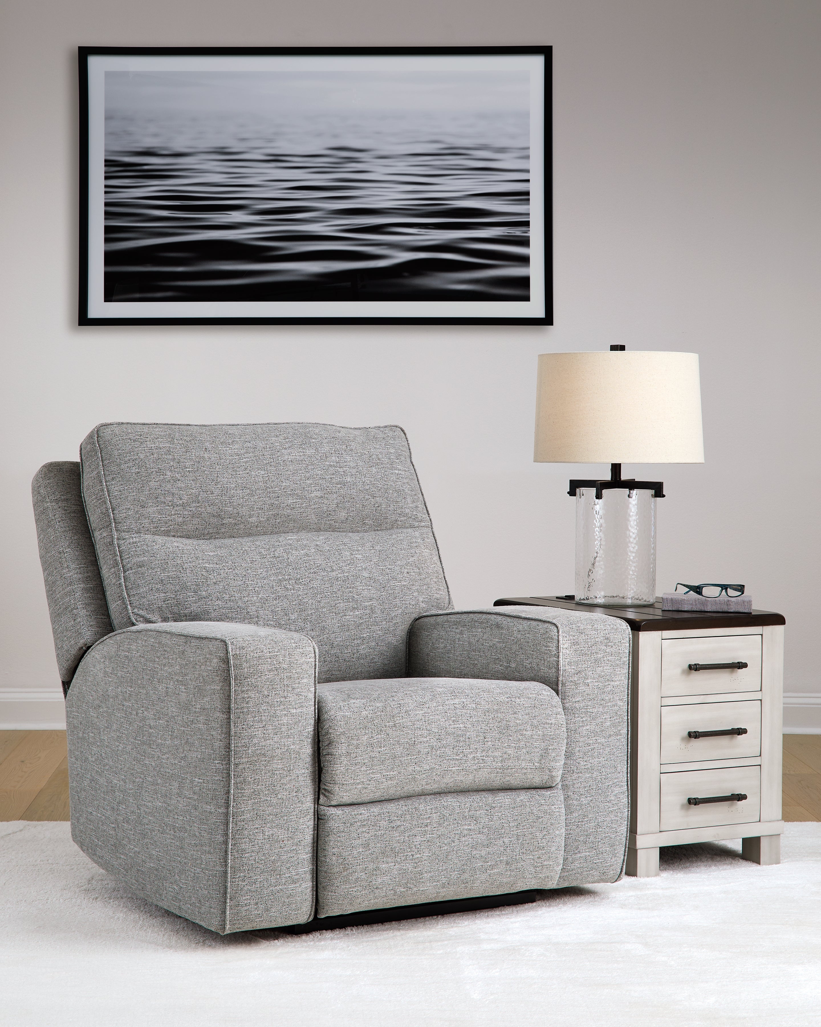 Floridian Furniture - Ashley Furniture - Biscoe Living Room - PWR Recliner/ADJ Headrest / Pewter - 9050313