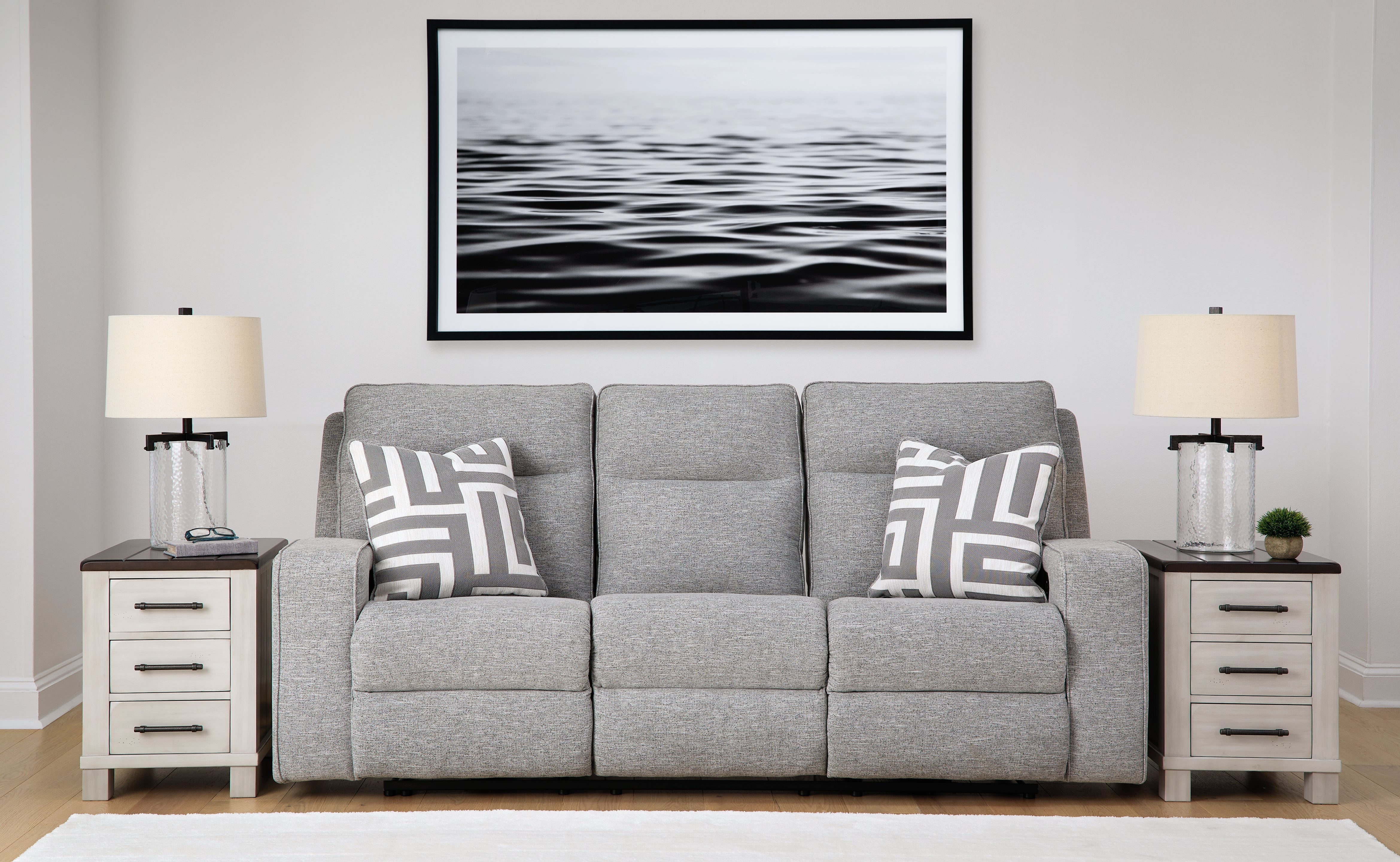 Floridian Furniture - Ashley Furniture - Biscoe Living Room - PWR REC Sofa with ADJ Headrest / Pewter - 9050315