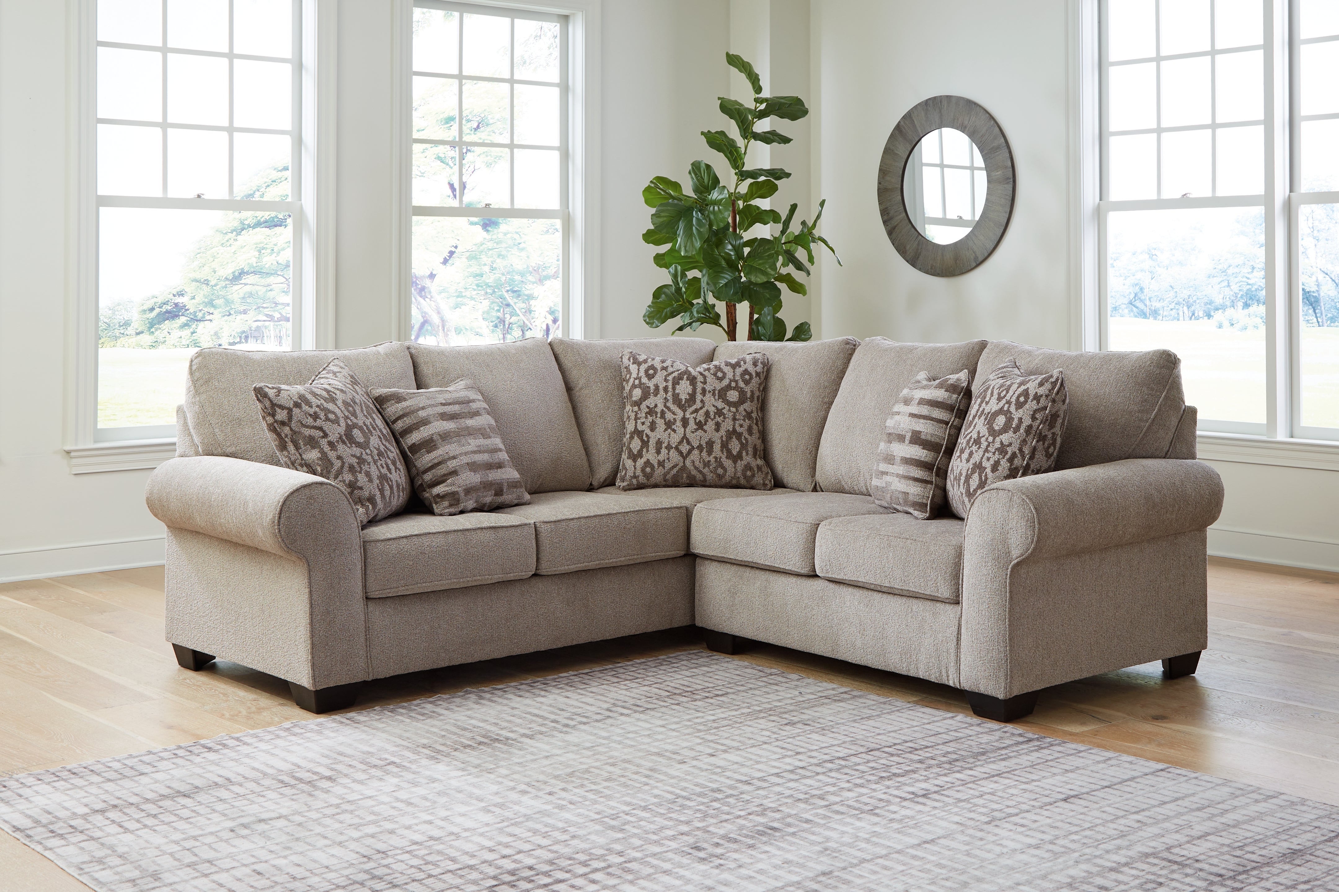 Floridian Furniture - Ashley Furniture - Claireah Sectional - RAF 3-Piece Sectional / Umber - 90603S4