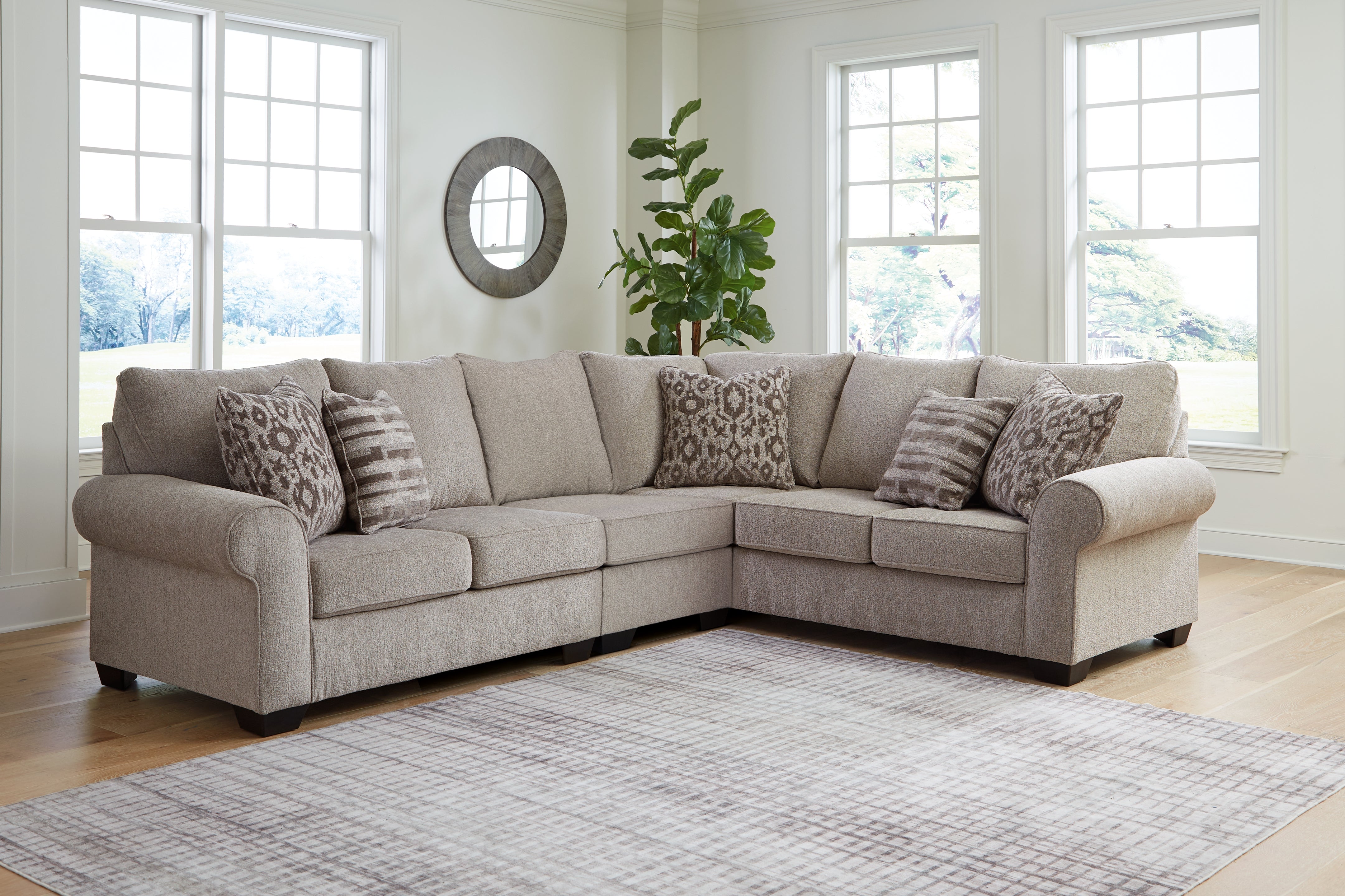 Floridian Furniture - Ashley Furniture - Claireah Sectional - RAF 3-Piece Sectional / Umber - 90603S4