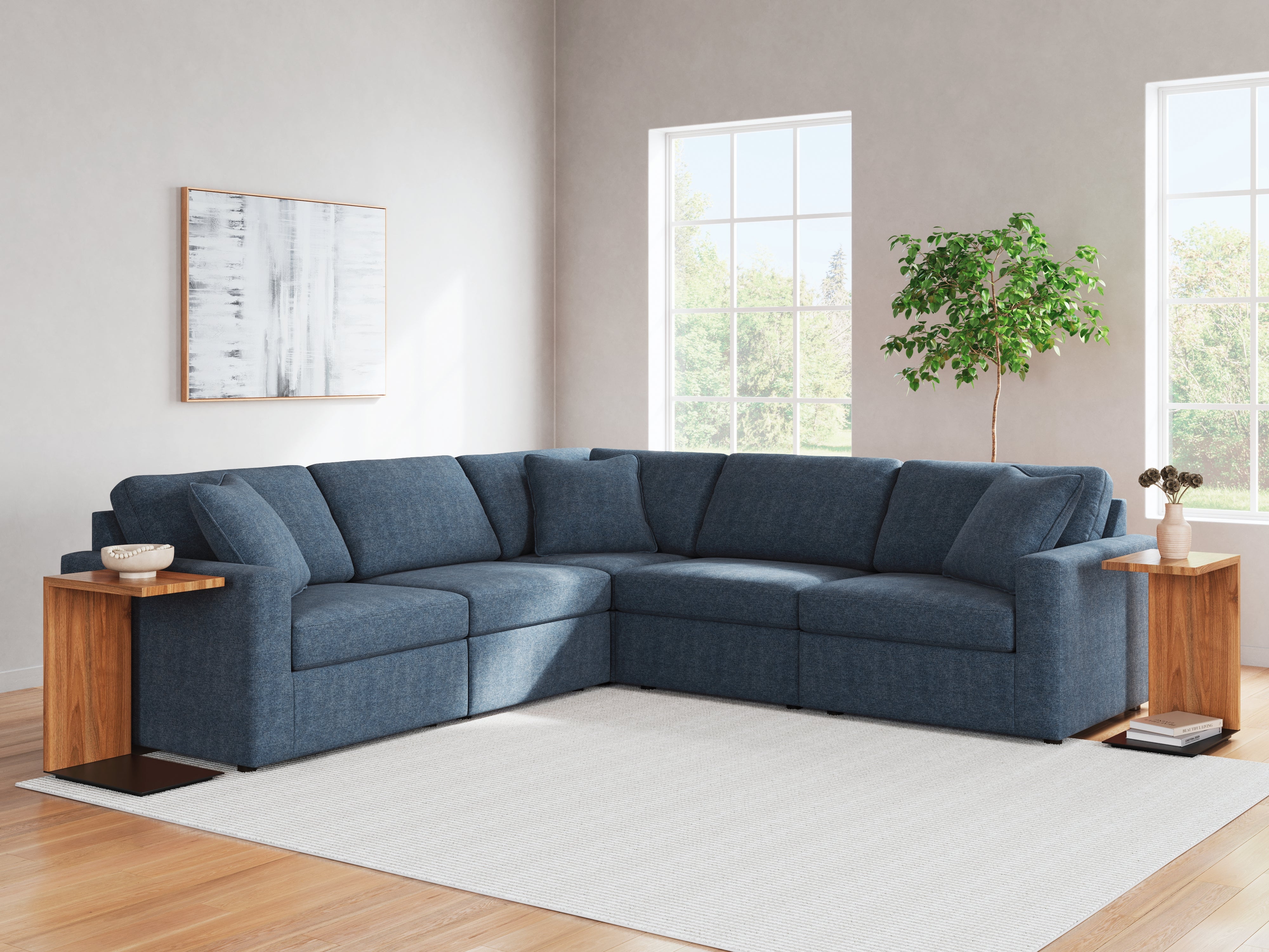 Floridian Furniture - Ashley Furniture - Modmax Sectional - RAF 5-Piece Sectional / Ink - 92101S6