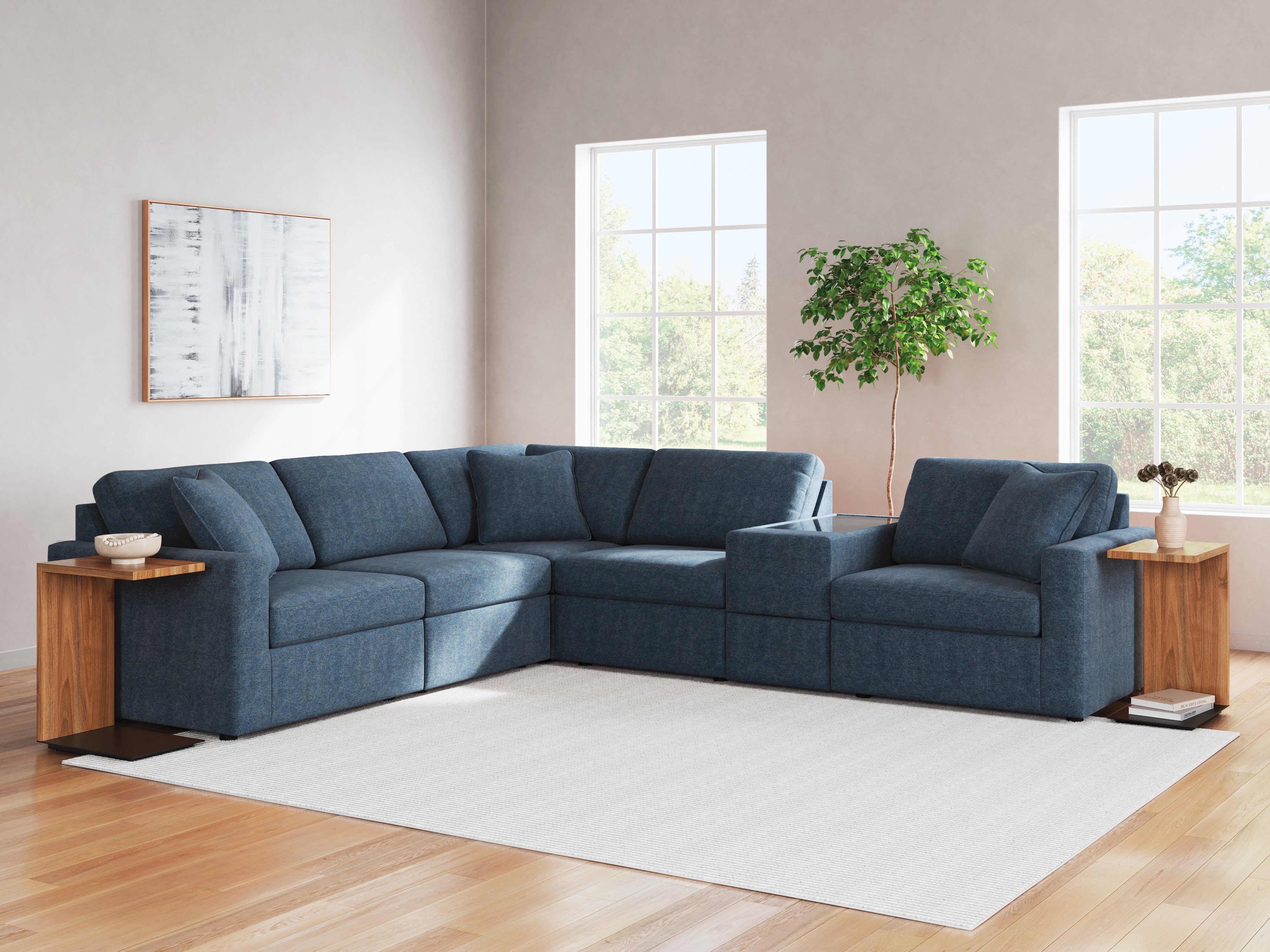 Floridian Furniture - Ashley Furniture - Modmax Sectional - RAF 6-Piece Sectional / Ink - 92101S7