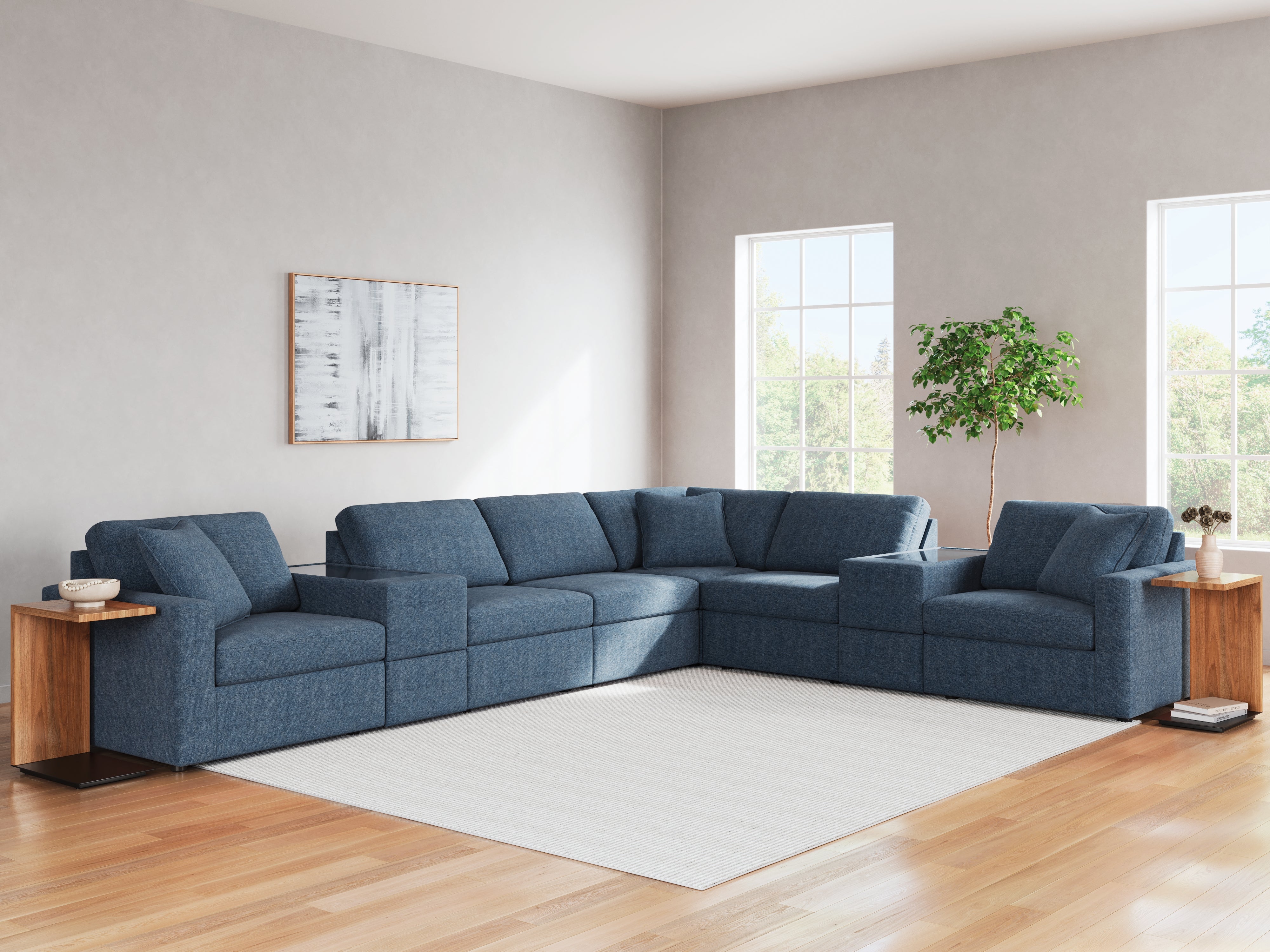 Floridian Furniture - Ashley Furniture - Modmax Sectional - RAF 8-Piece Sectional / Ink - 92101S11