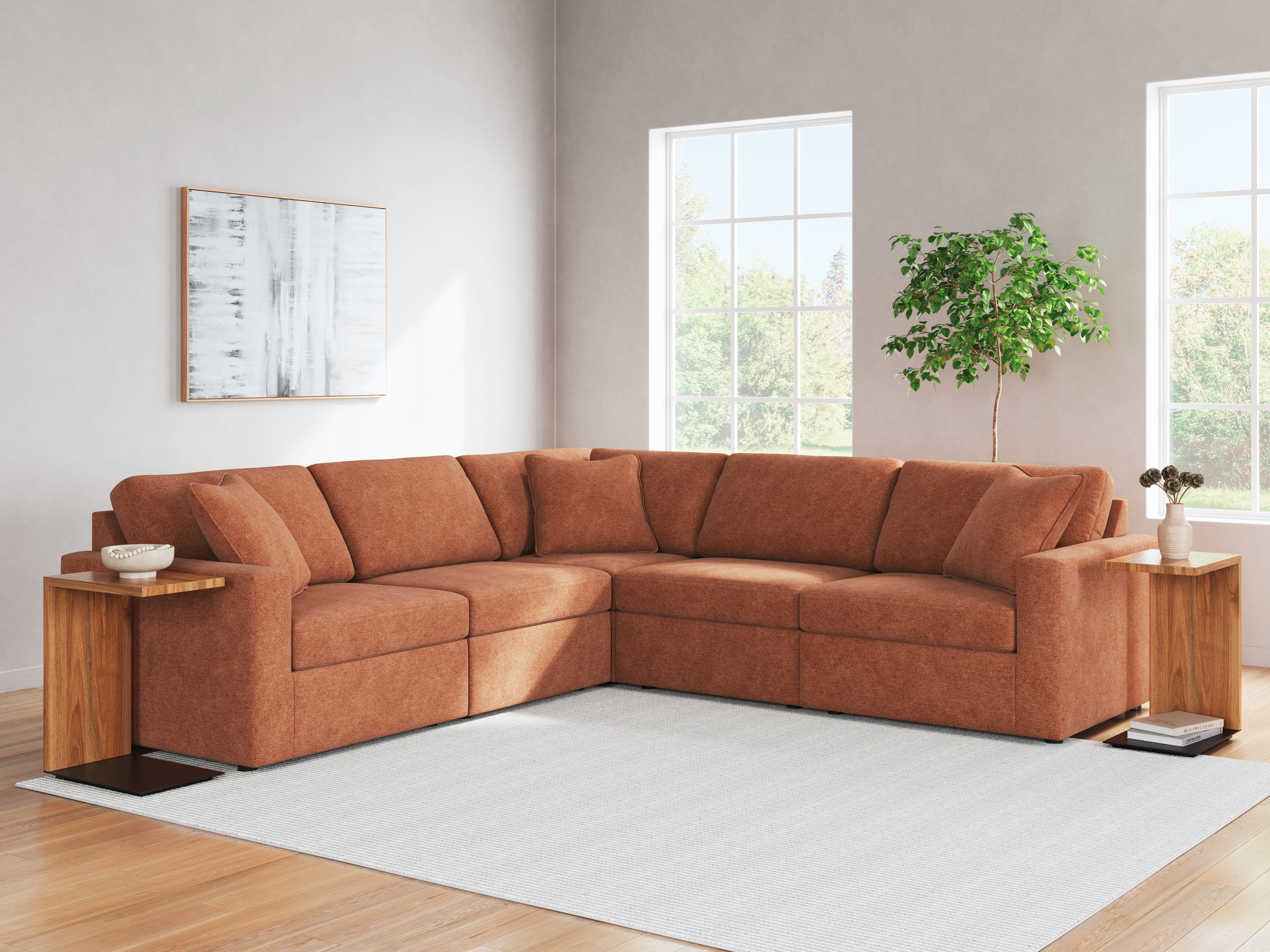 Floridian Furniture - Ashley Furniture - Modmax Sectional - RAF 5-Piece Sectional / Spice - 92102S6