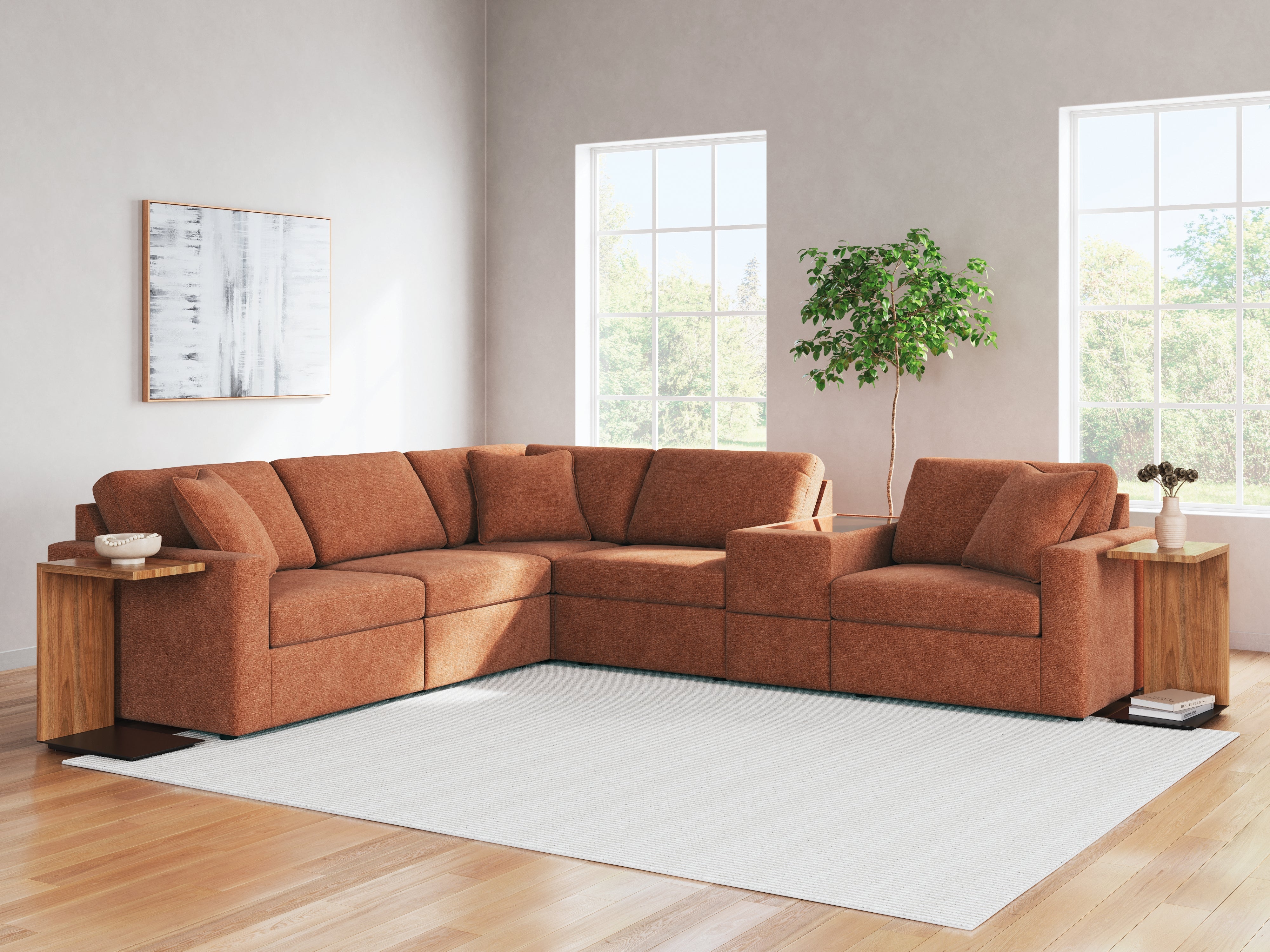 Floridian Furniture - Ashley Furniture - Modmax Sectional - RAF 6-Piece Sectional / Spice - 92102S7