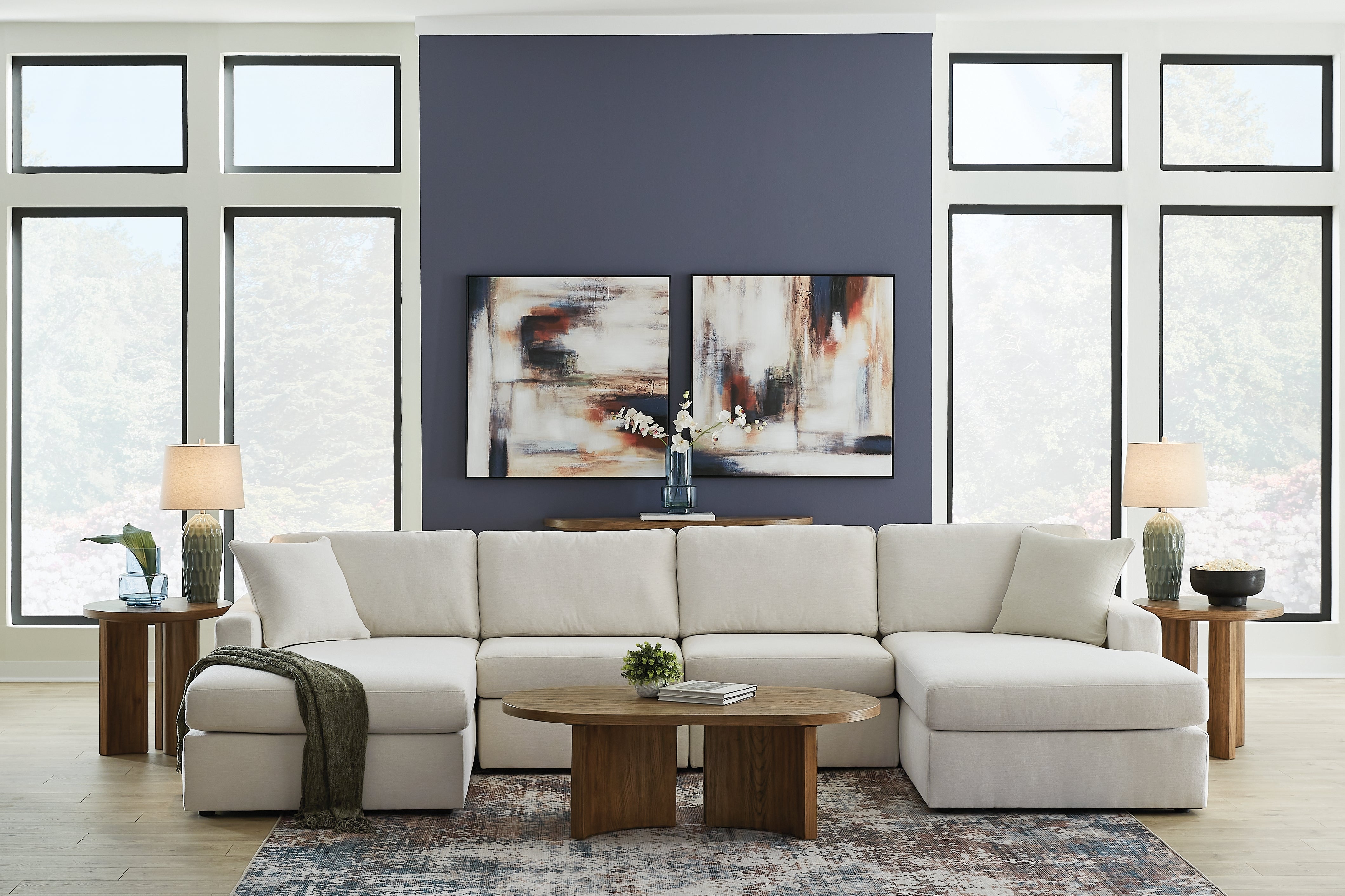 Floridian Furniture - Ashley Furniture - Modmax Sectional - RAF 4-Piece Sectional with Chaise / Oyster - 92103S19