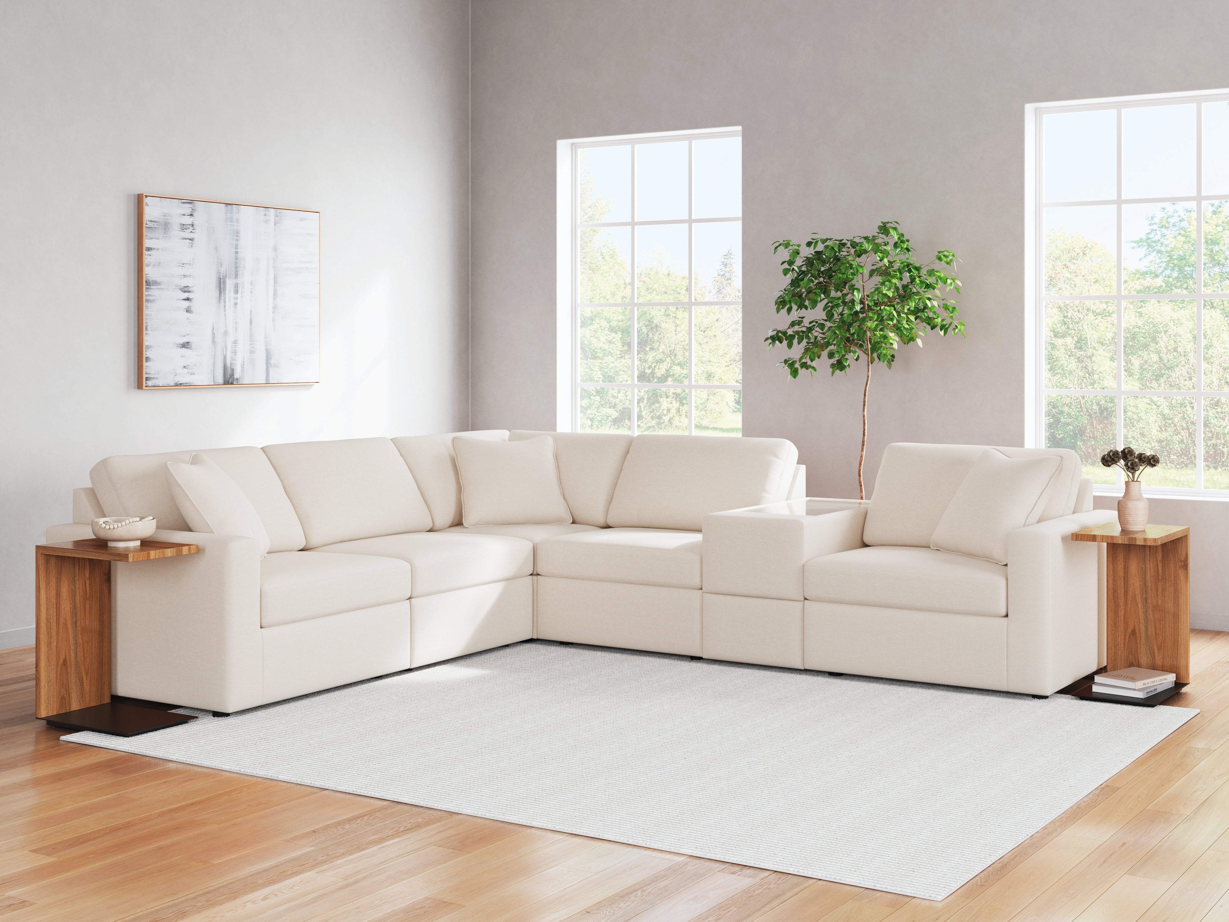 Floridian Furniture - Ashley Furniture - Modmax Sectional - RAF 6-Piece Sectional / Oyster - 92103S7