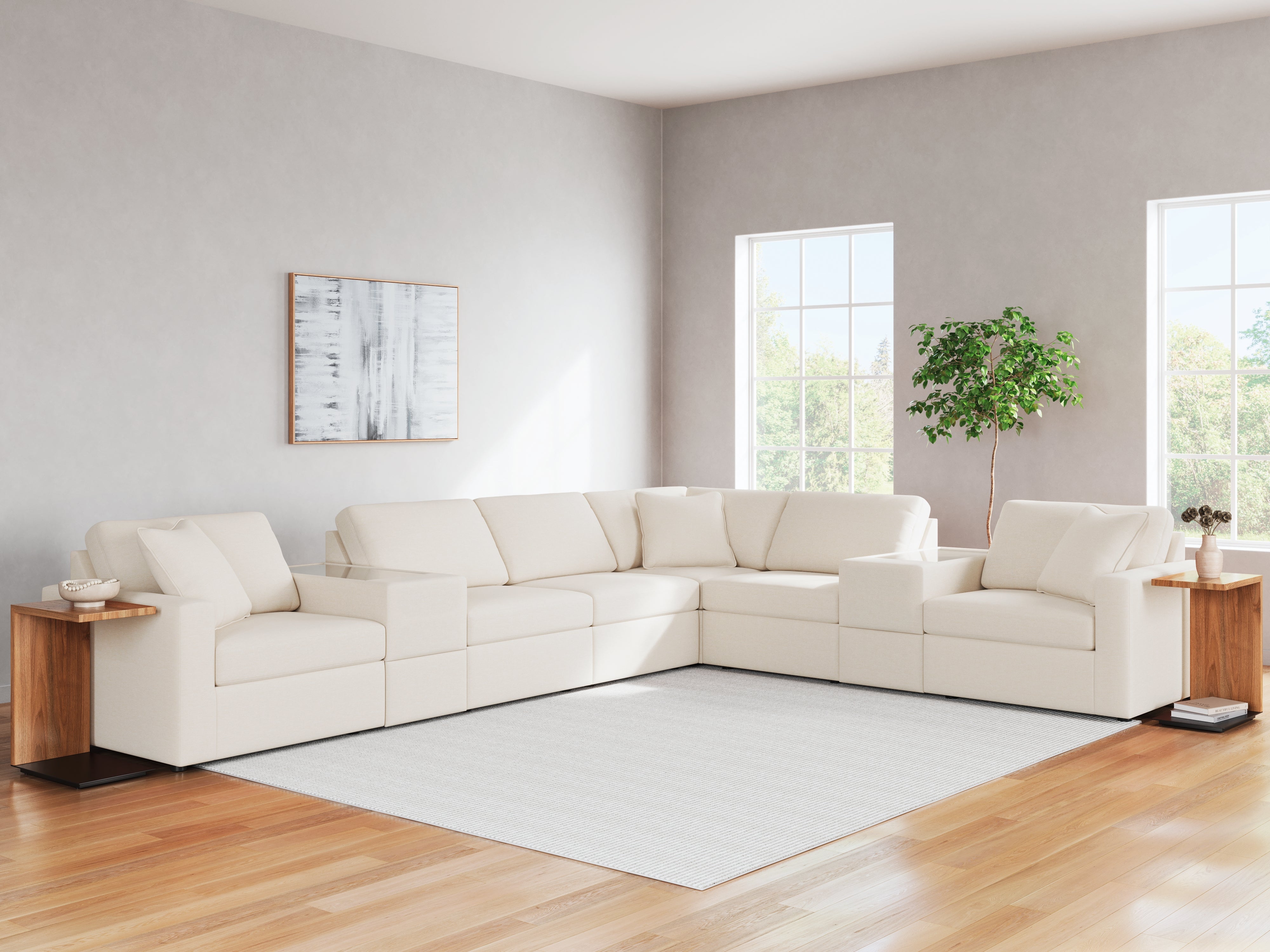 Floridian Furniture - Ashley Furniture - Modmax Sectional - RAF 8-Piece Sectional / Oyster - 92103S11