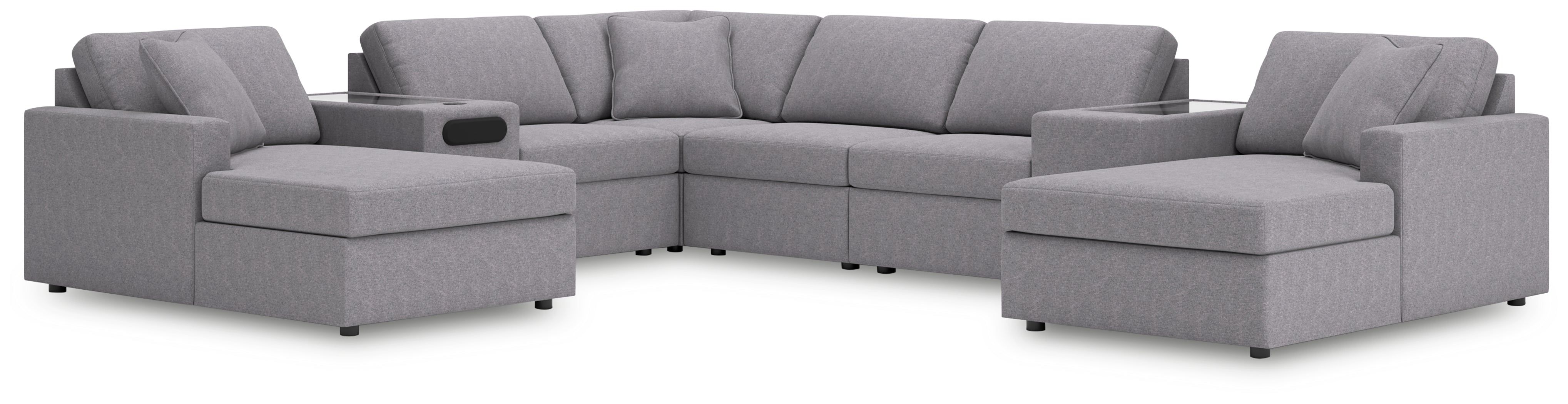 Floridian Furniture - Ashley Furniture - Modmax Sectional - RAF 8-Piece Sectional with Chaise / Granite - 92104S31