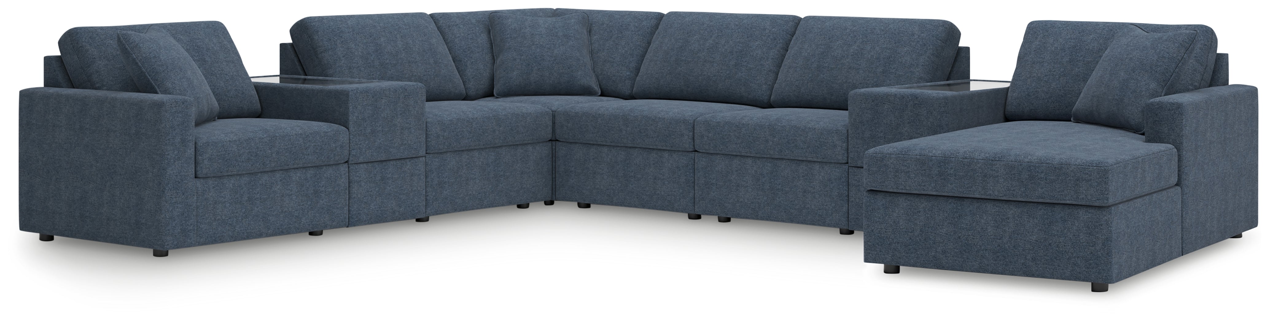 Floridian Furniture - Ashley Furniture - Modmax Sectional - RAF 8-Piece Sectional with Chaise / Ink - 92121S42