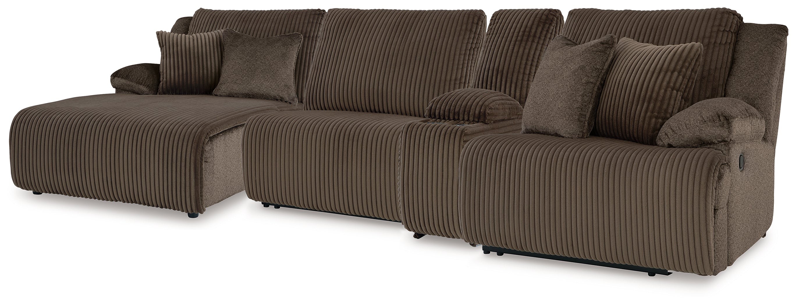 Floridian Furniture - Ashley Furniture - Top Tier Sectional - 4-Piece Reclining Sectional with Chaise / Chocolate - 92705S12