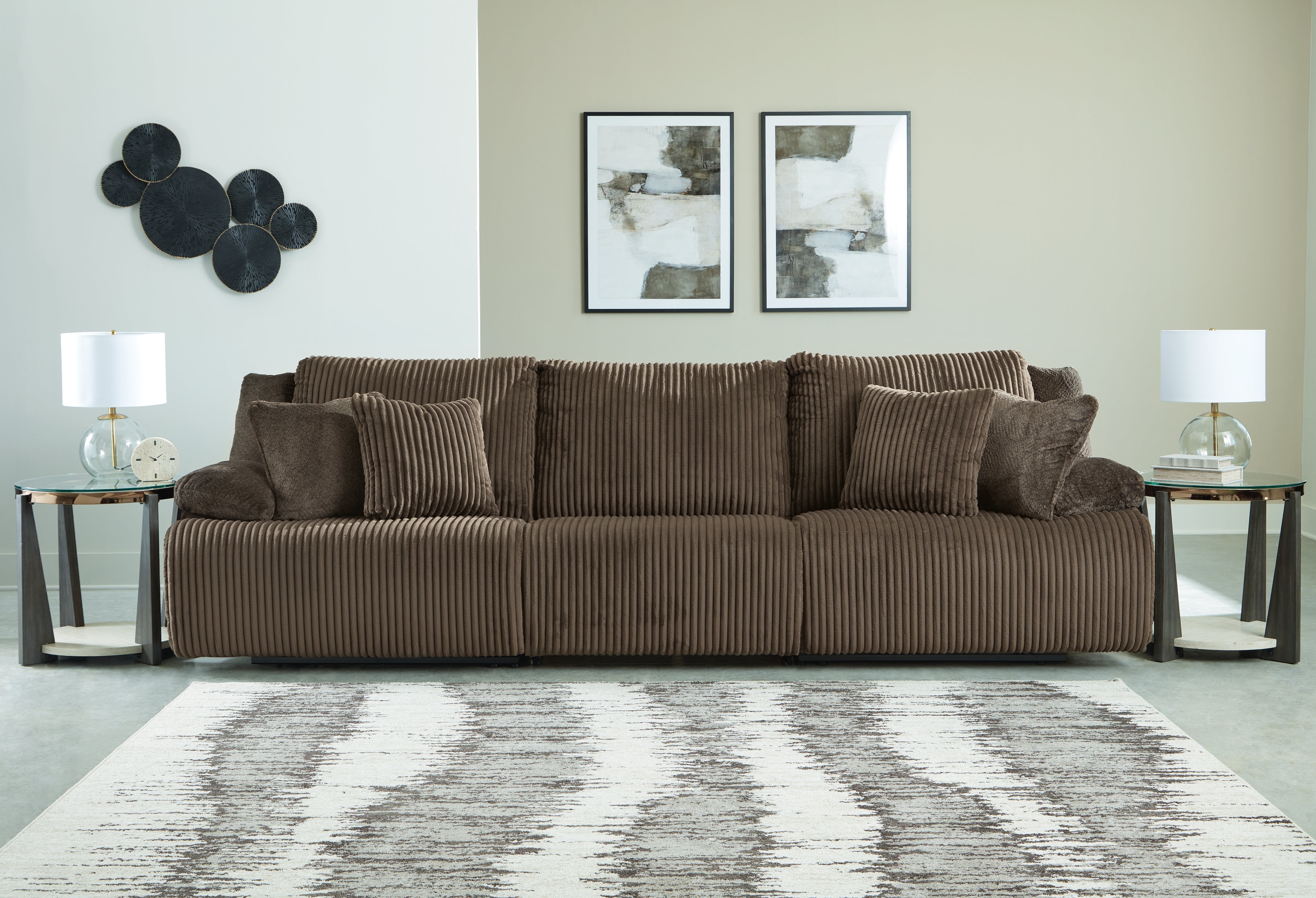 Floridian Furniture - Ashley Furniture - Top Tier Sectional - 3-Piece Sectional Sofa / Chocolate - 92705S8