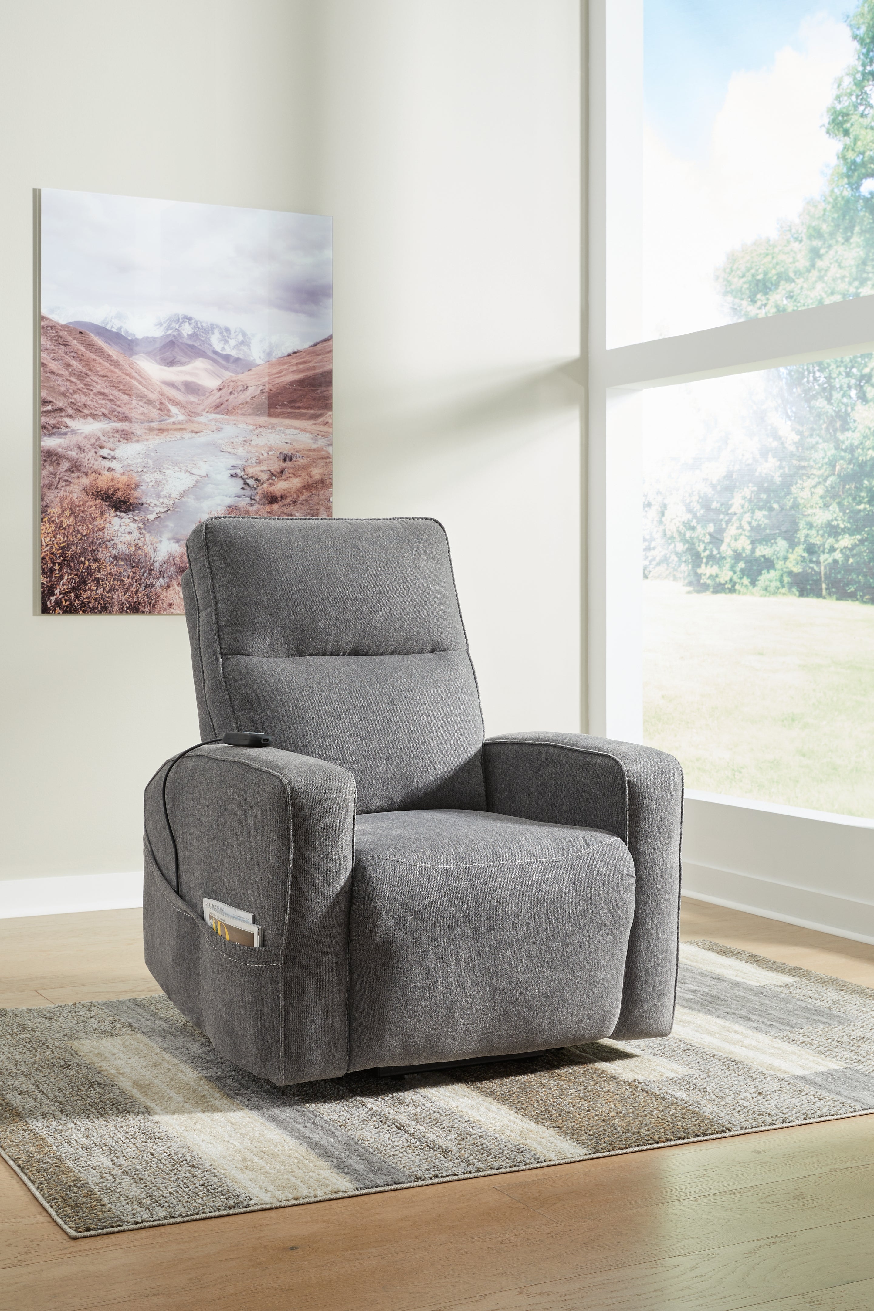 Floridian Furniture - Ashley Furniture - Starganza Living Room - Power Lift Recliner / Gray - 9370412