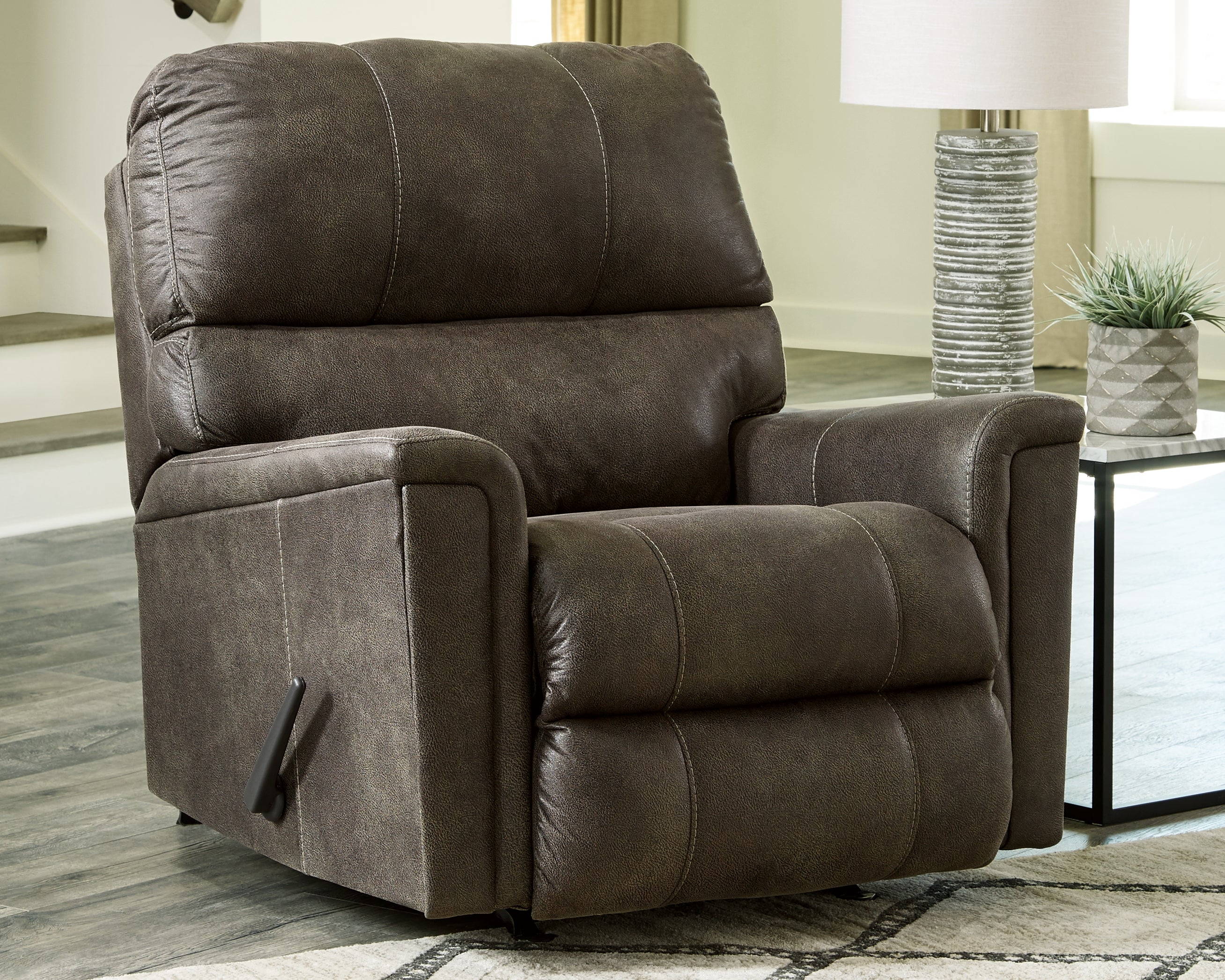 Floridian Furniture - Ashley Furniture - Navi Living Room - Rocker Recliner / Smoke - 9400225