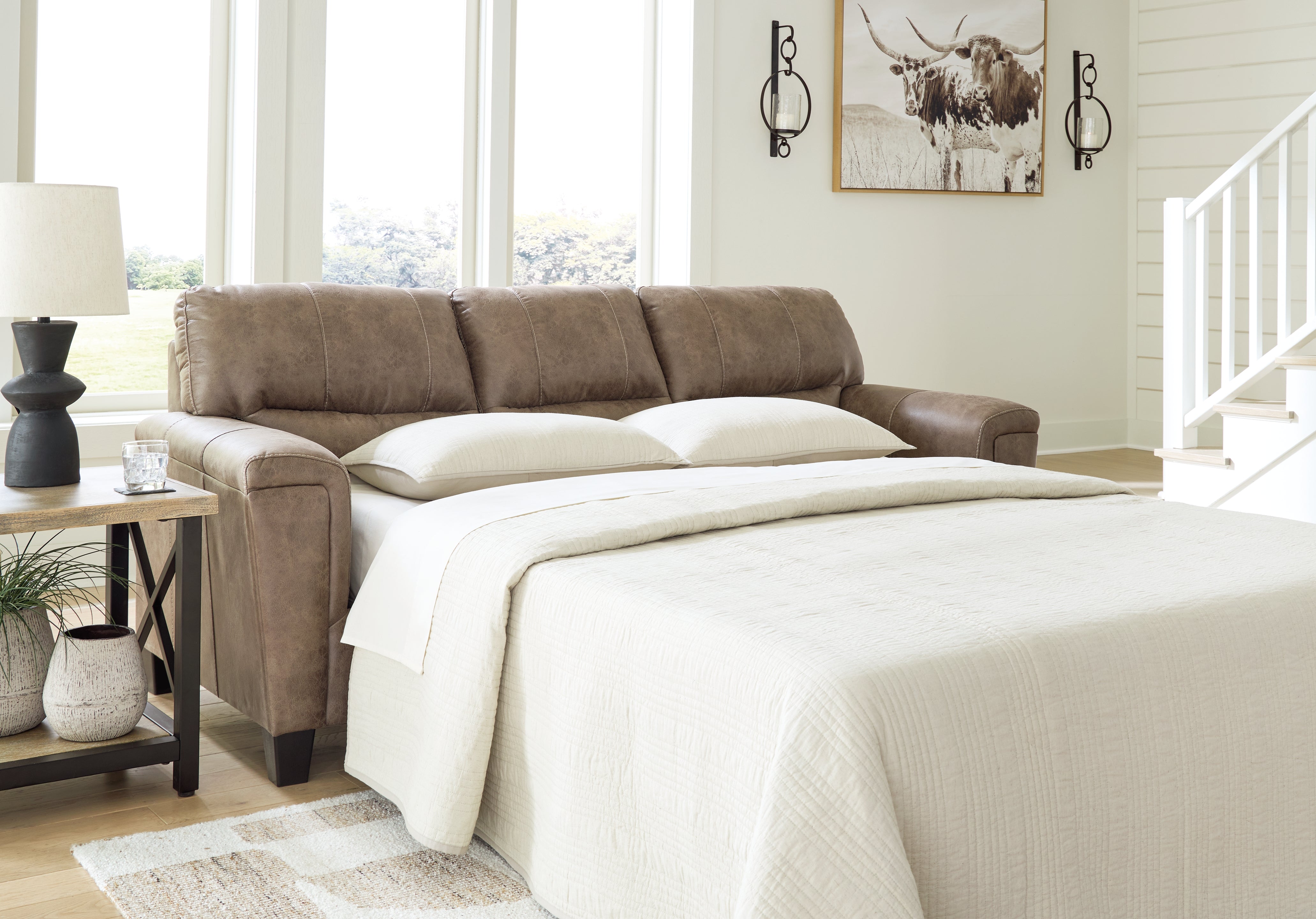 Floridian Furniture - Ashley Furniture - Navi Living Room - Queen Sofa Sleeper / Fossil - 9400439