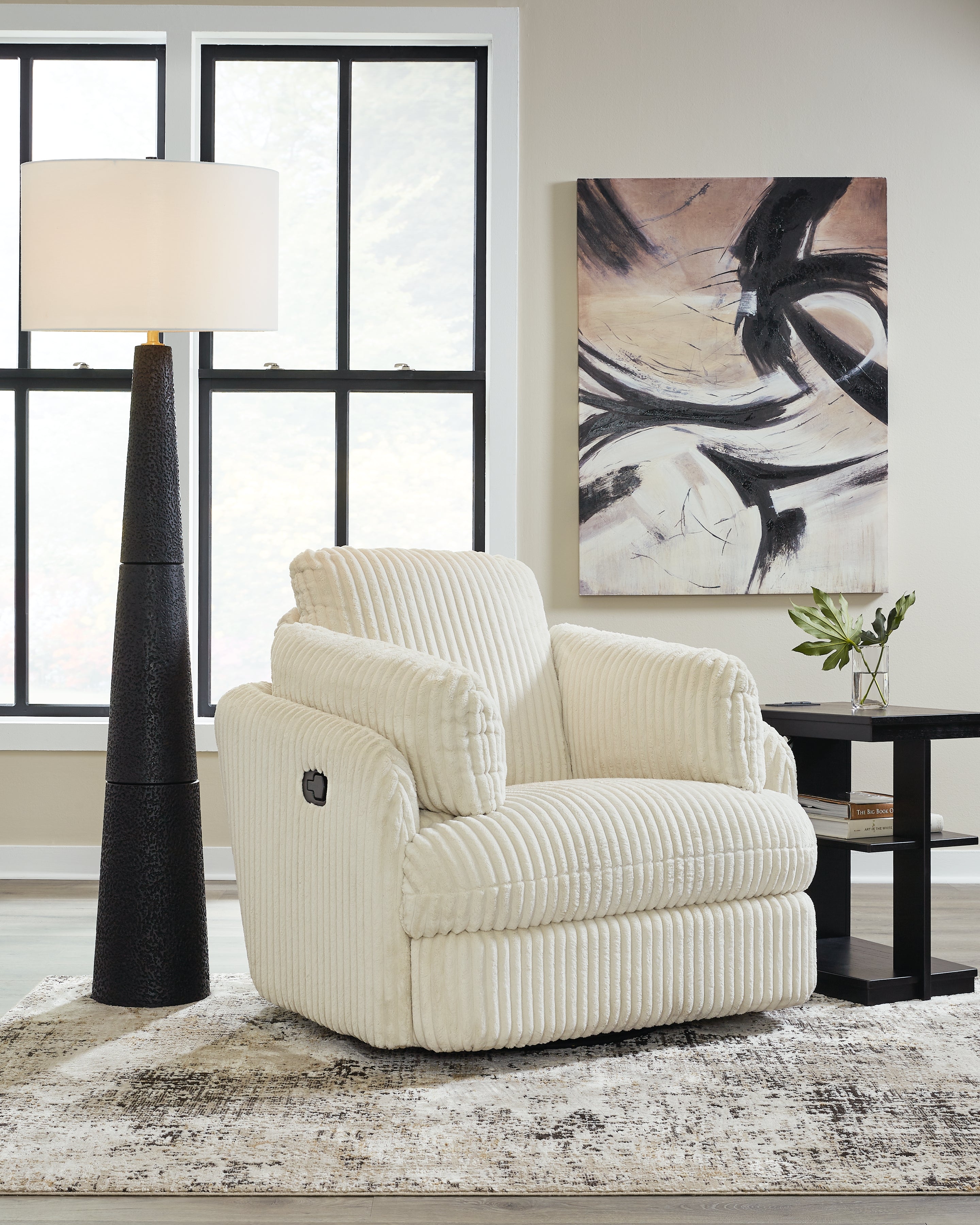 Floridian Furniture - Ashley Furniture - Tie-Breaker Living Room - Swivel Glider Recliner / Ivory - 9490261