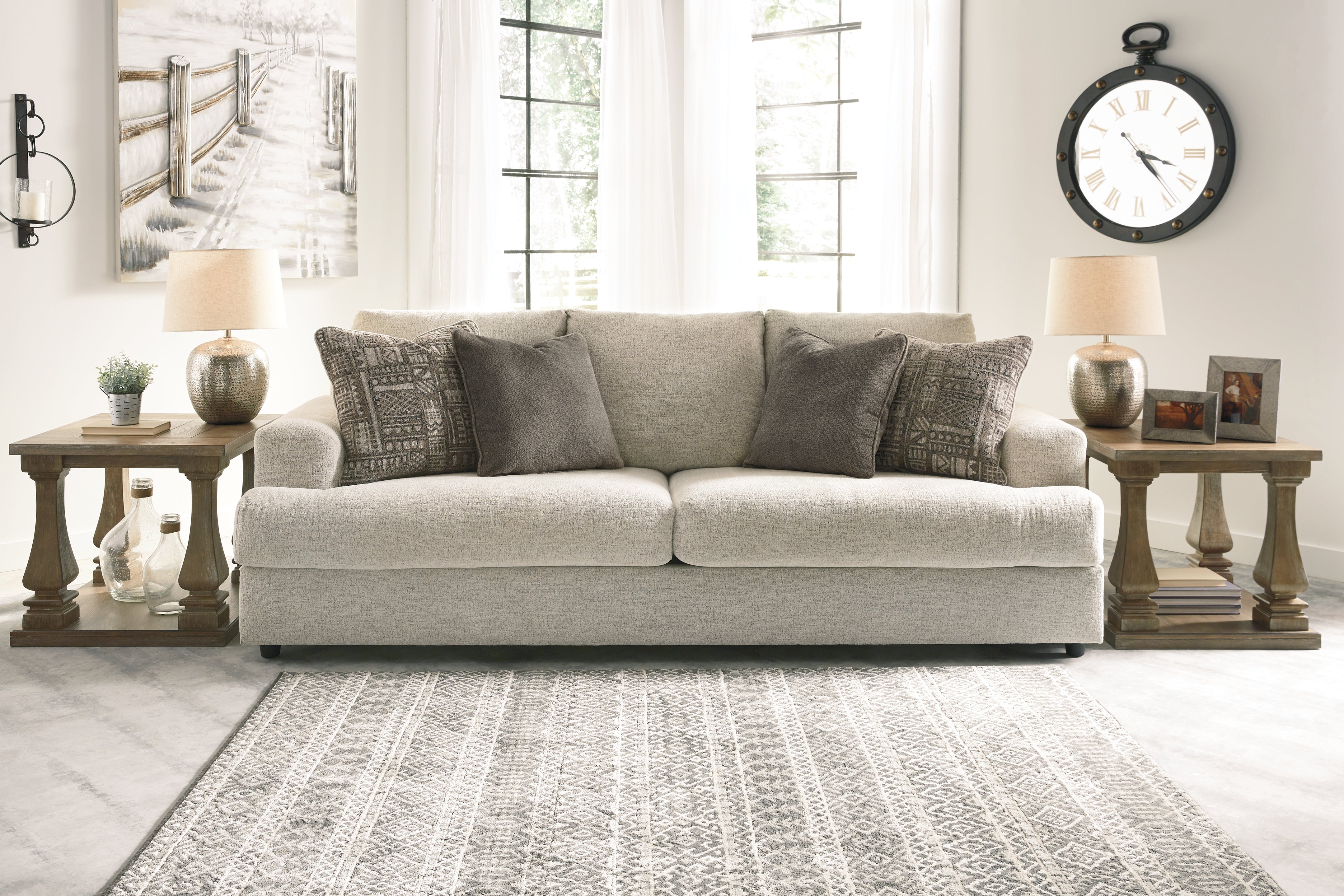 Floridian Furniture - Ashley Furniture - Soletren Living Room - Sofa / Stone - 9510438