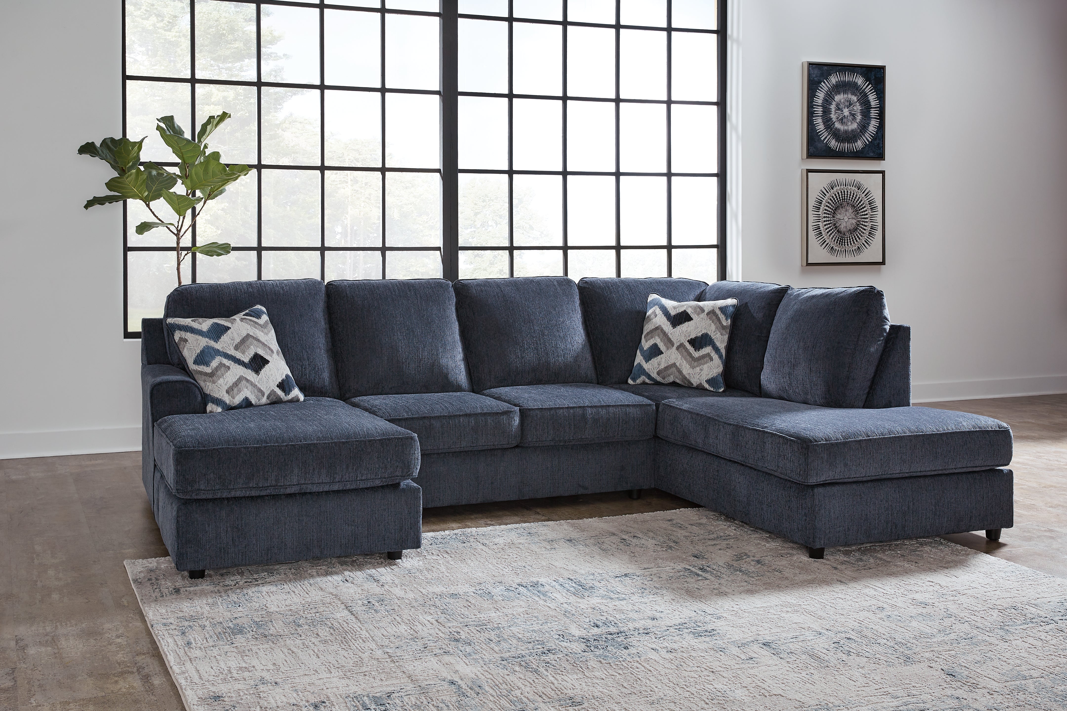 Floridian Furniture - Ashley Furniture - Albar Place Sectional - LAF 2-Piece Sectional / Cobalt - 95302S1