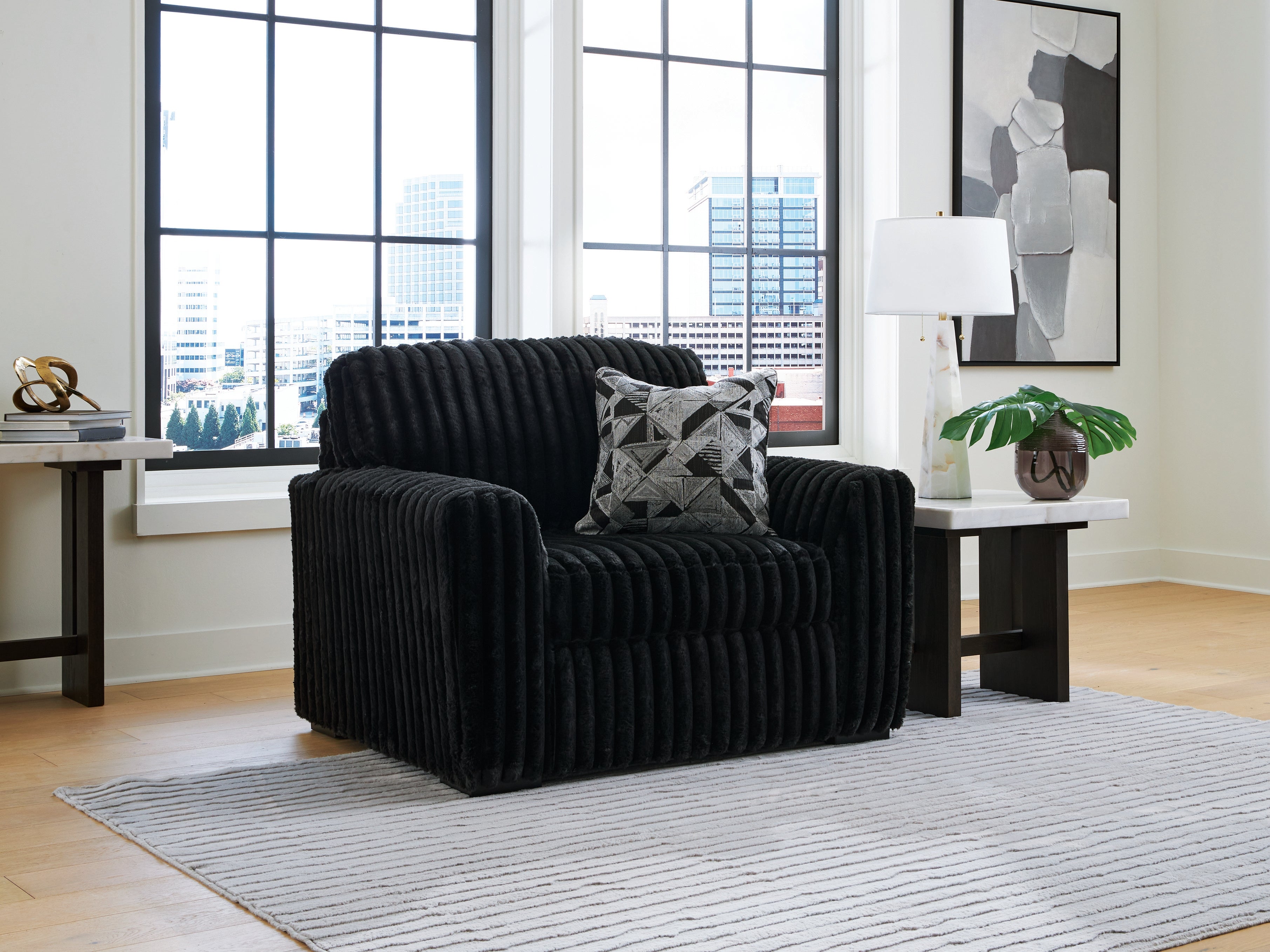 Floridian Furniture - Ashley Furniture - Midnight-Madness Living Room - Chair and a Half / Onyx - 9810323