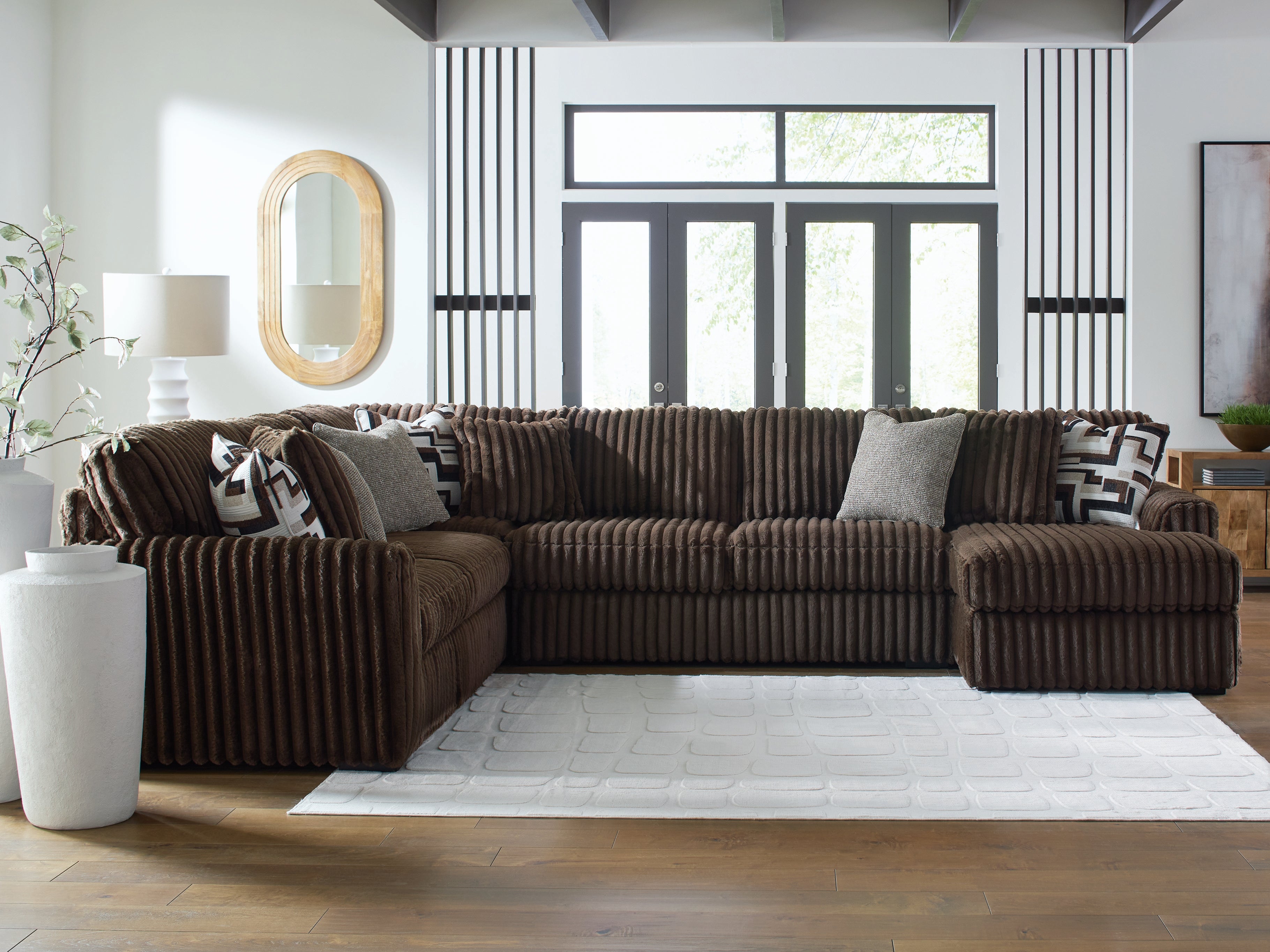 Floridian Furniture - Ashley Furniture - Midnight-Madness Sectional - LAF 4-Piece Sectional with Chaise / Chocolate - 98104S3