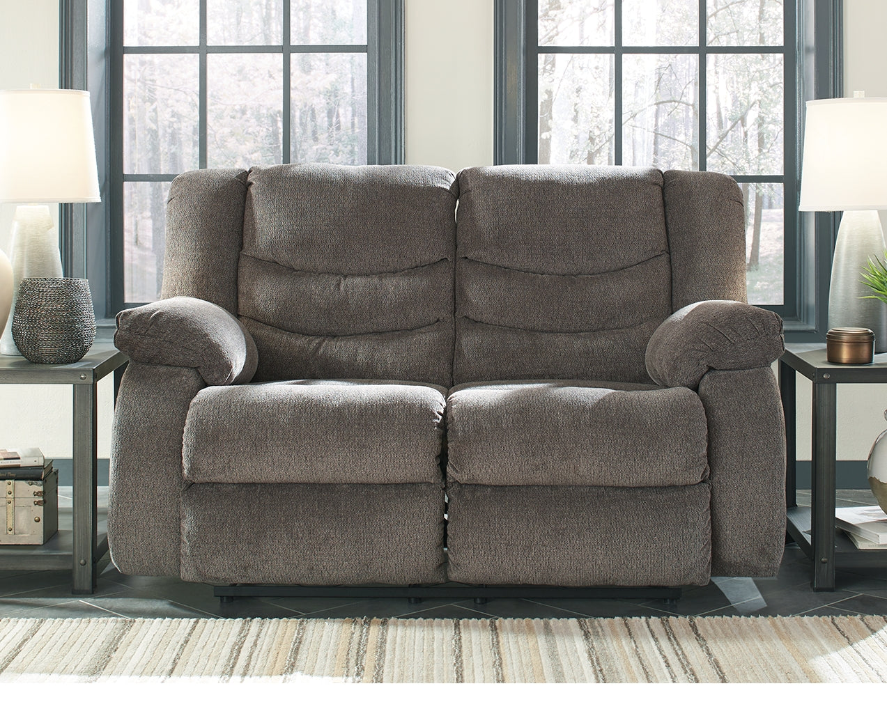 Floridian Furniture - Ashley Furniture - Tulen Living Room - Reclining Loveseat / Gray - 9860686