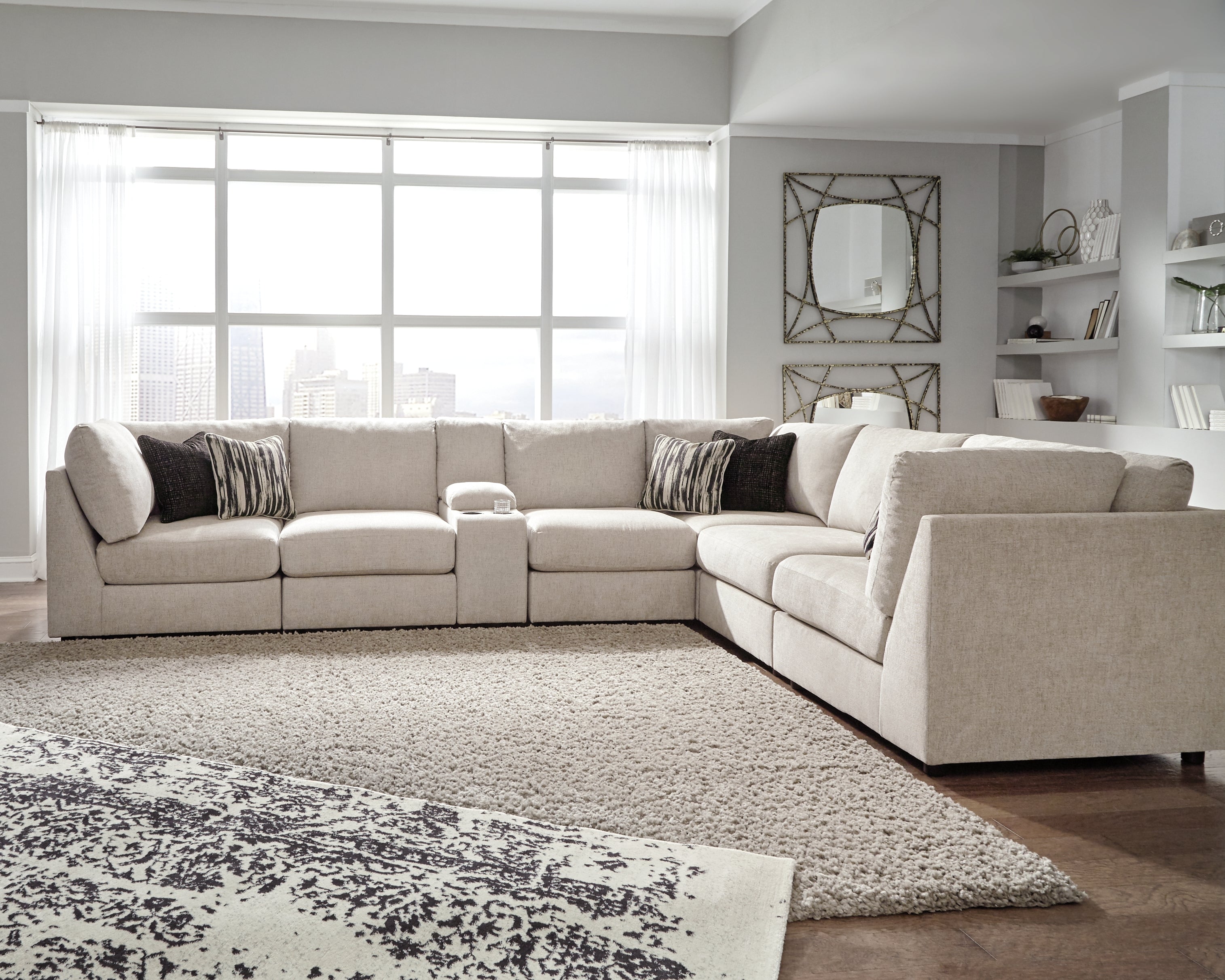 Floridian Furniture - Ashley Furniture - Kellway Sectional - 7-Piece Sectional / Bisque - 98707S5