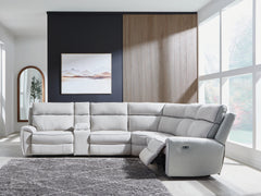 Floridian Furniture - Ashley Furniture - Social Pointe Sectional - 5-Piece Power Reclining Sectional / Pearl/Ash - PC98802S8