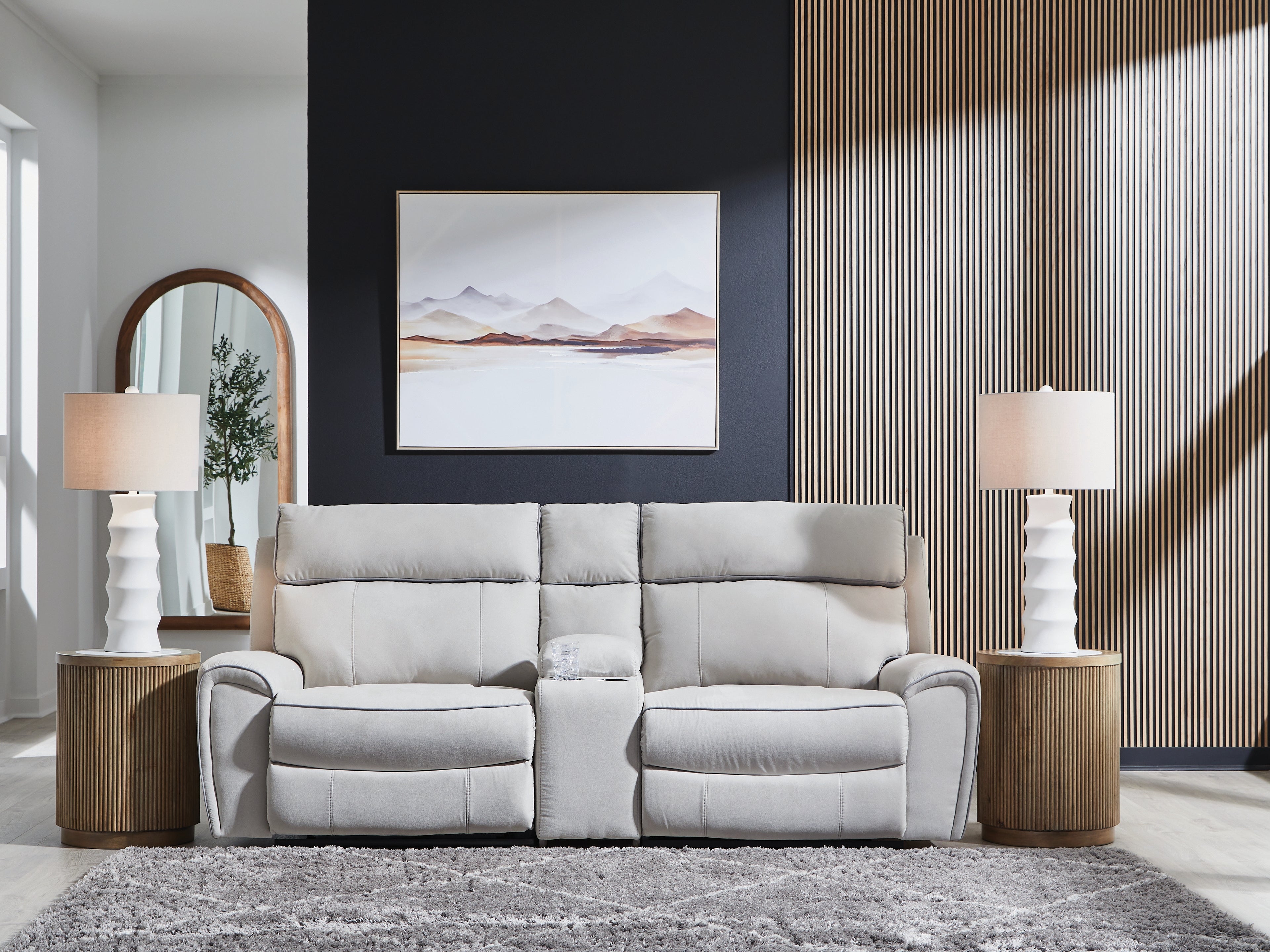 Floridian Furniture - Ashley Furniture - Social Pointe Sectional - 3-Piece Power Reclining Sectional / Pearl/Ash - PC98802S3