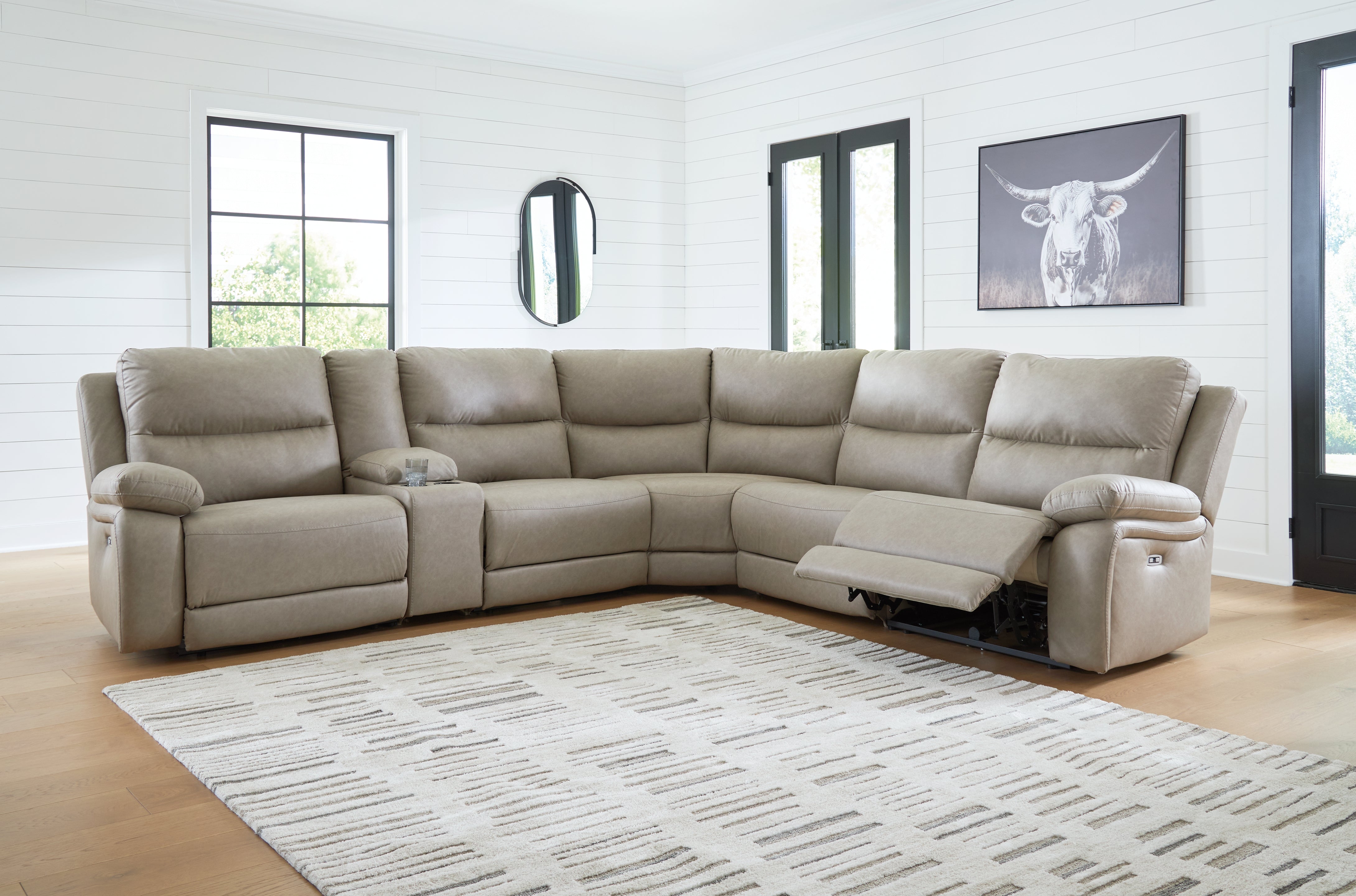 Floridian Furniture - Ashley Furniture - Narwhal Place Sectional - 6-Piece Power Reclining Sectional / Pebble - PC99201S10