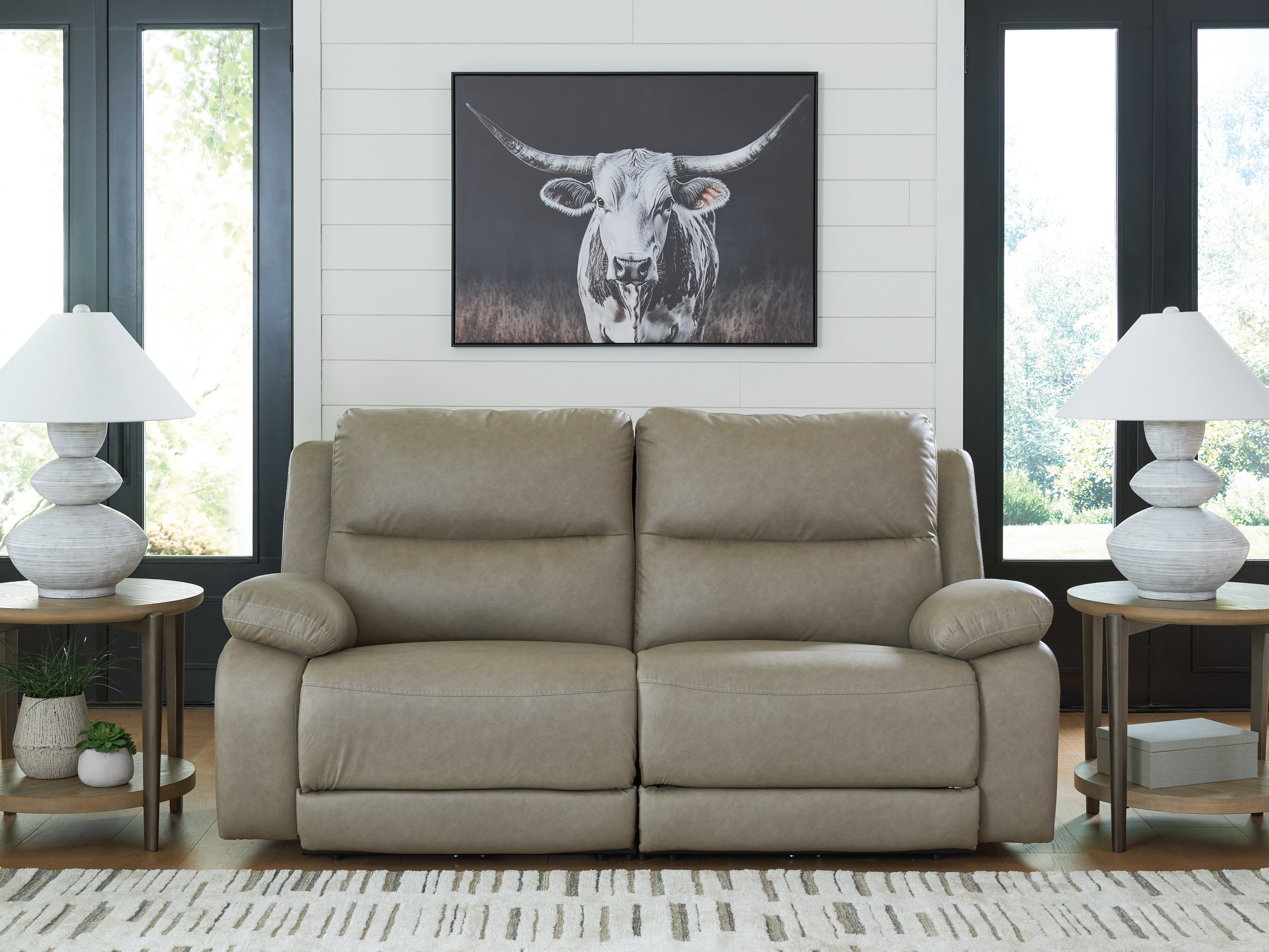 Floridian Furniture - Ashley Furniture - Narwhal Place Sectional - 2-Piece Reclining Loveseat / Pebble - PC99201S21