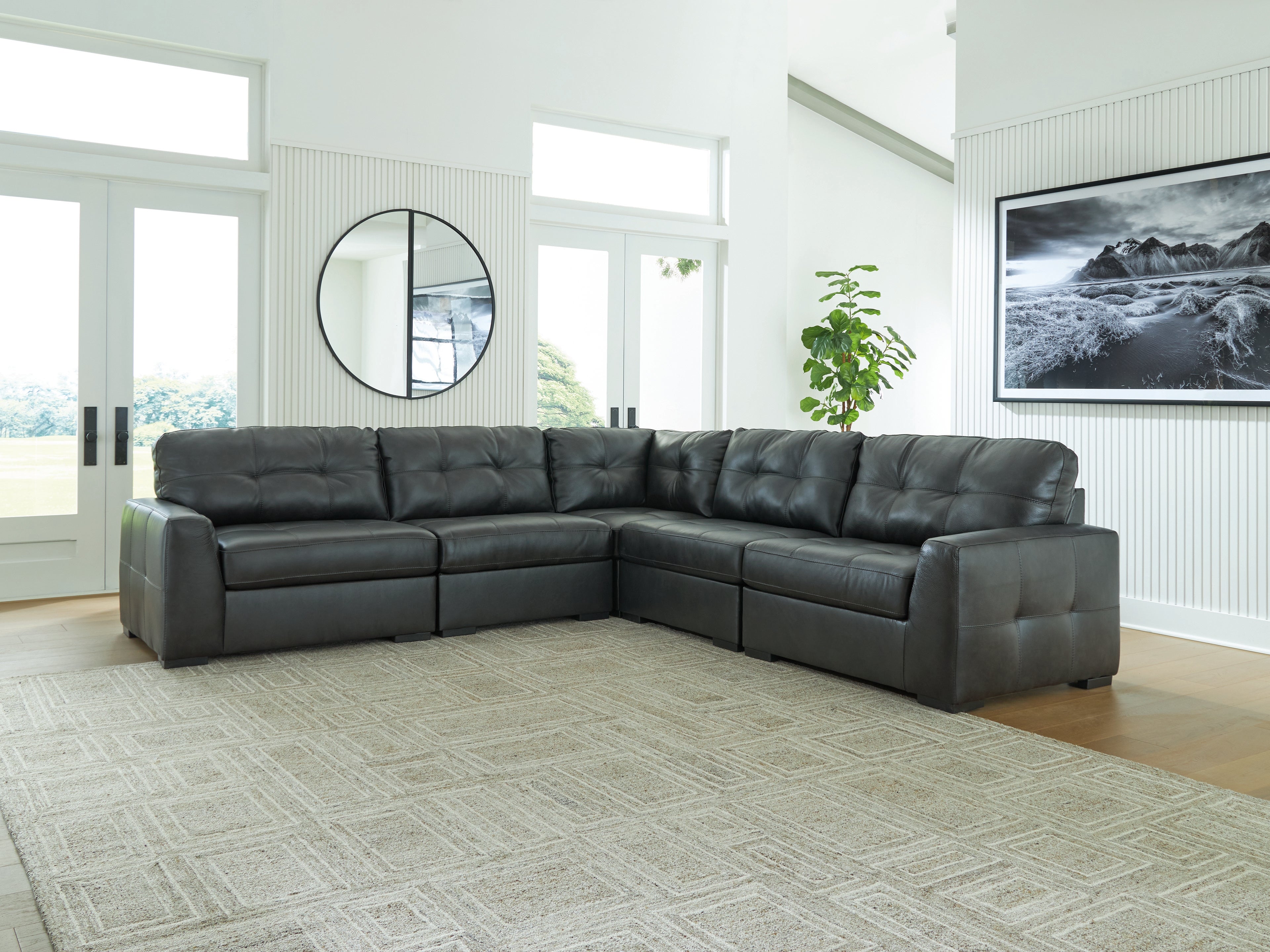 Floridian Furniture - Ashley Furniture - Brindley Pier Sectional - RAF 5-Piece Sectional / Fog - 99503S3