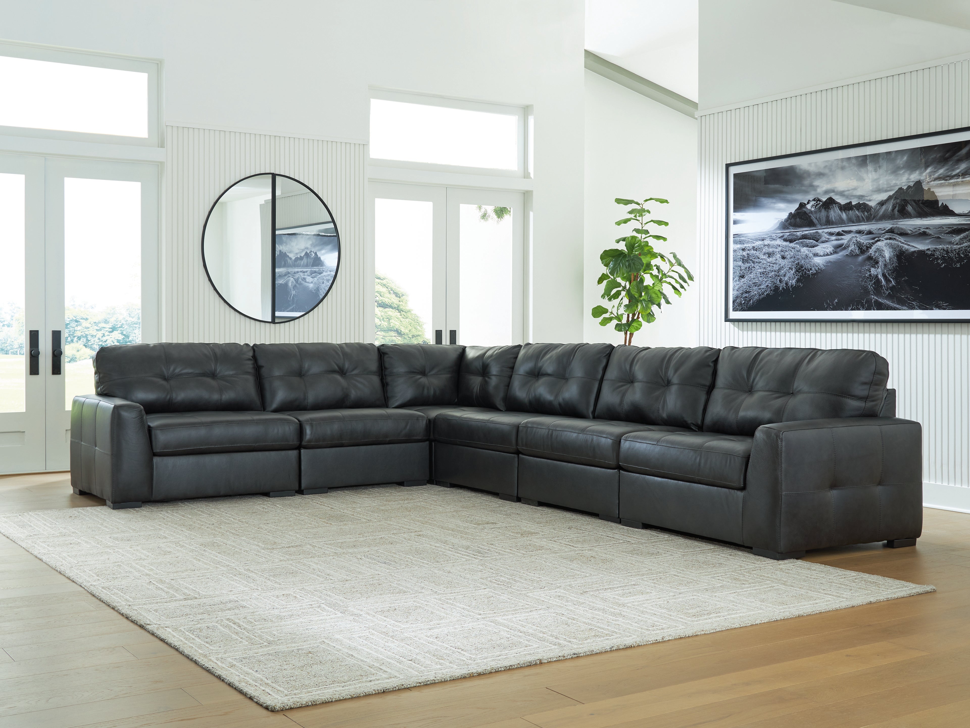 Floridian Furniture - Ashley Furniture - Brindley Pier Sectional - RAF 6-Piece Sectional / Fog - 99503S5