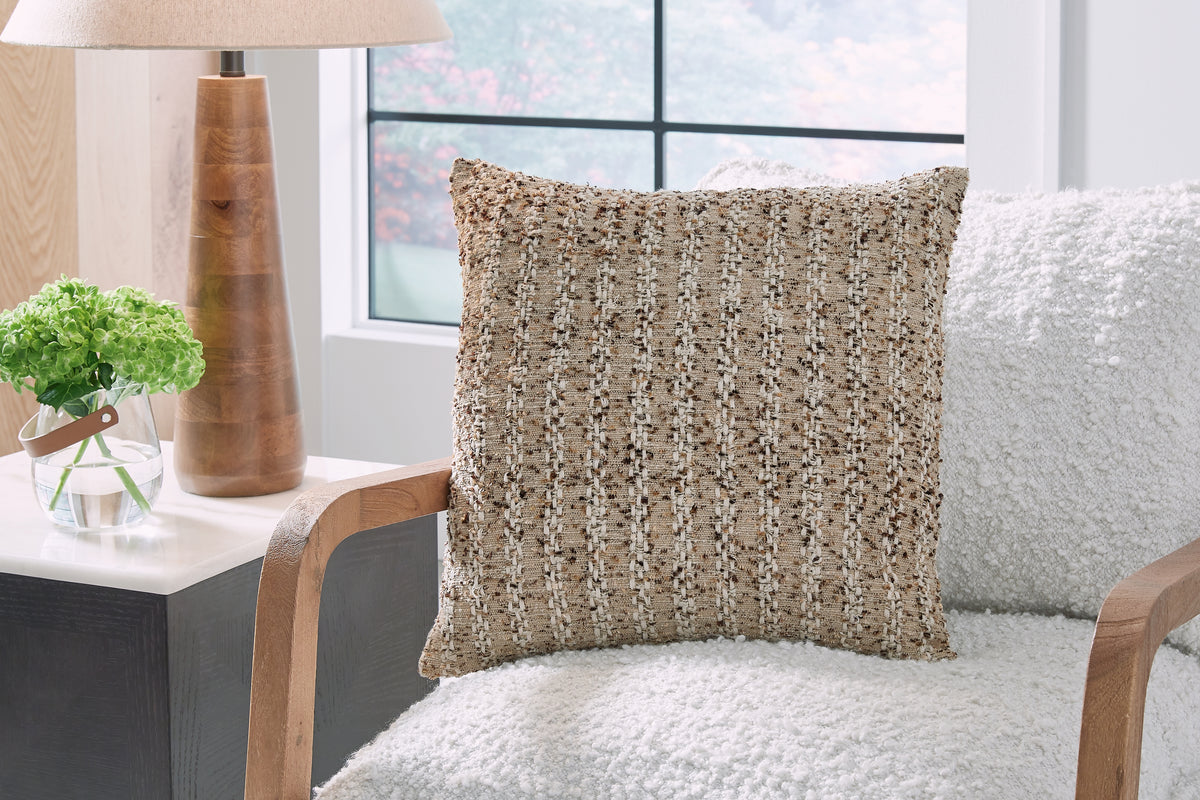 Floridian Furniture - Ashley Furniture - Vorlane Pillows - Pillow / Tan/Brown/White - A1001046P