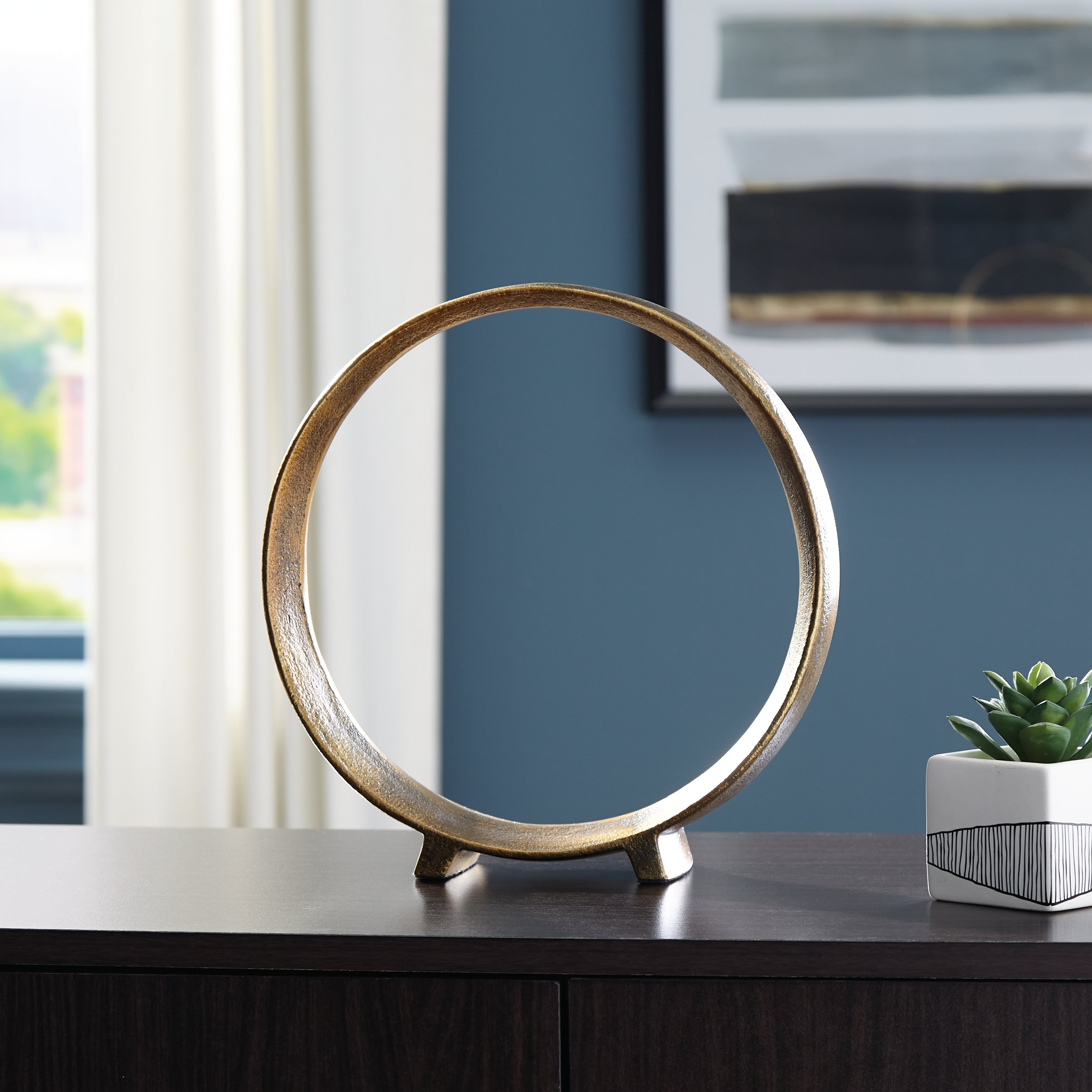 Floridian Furniture - Ashley Furniture - Ryandale Sculpture - Sculpture / Antique Brass Finish - A2000499S