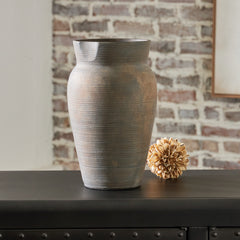 Floridian Furniture - Ashley Furniture - Brickmen Vase - Vase / Antique Gray - A2000658