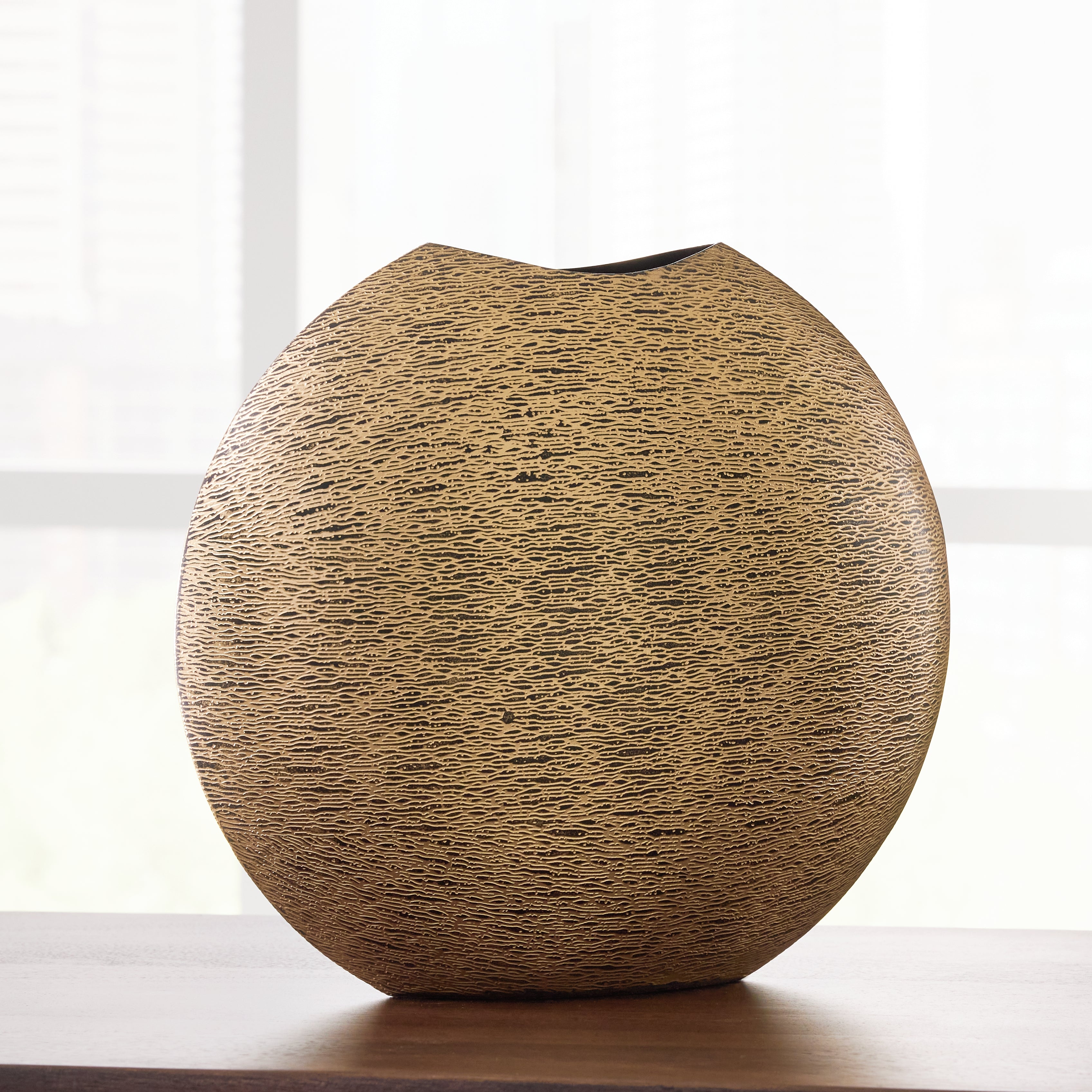 Floridian Furniture - Ashley Furniture - Iansboro Vase - Vase / Antique Gold Finish - A2000696