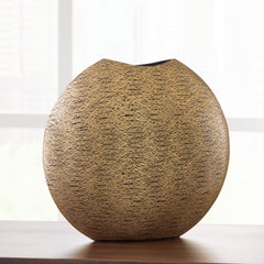 Floridian Furniture - Ashley Furniture - Iansboro Vase - Vase / Antique Gold Finish - A2000696