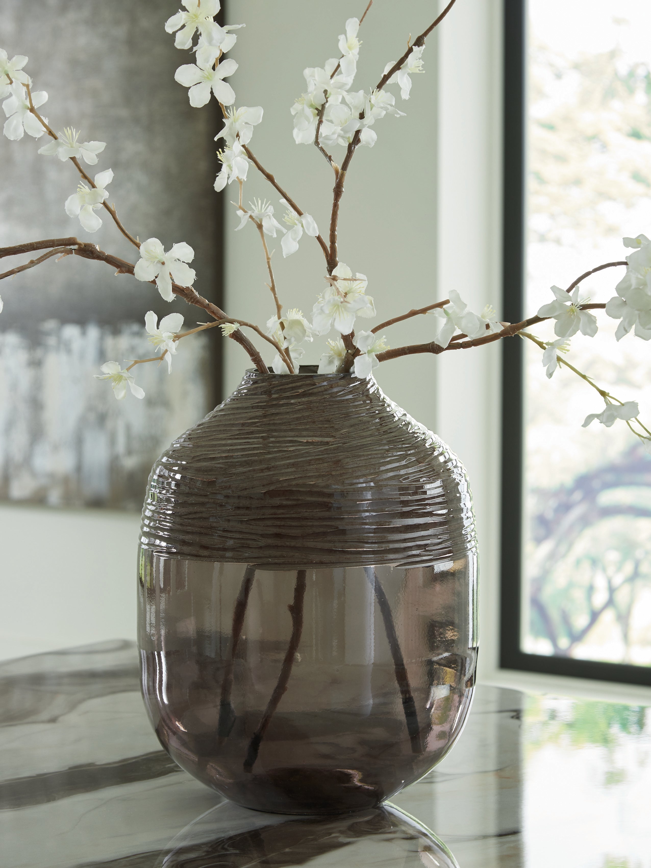 Floridian Furniture - Ashley Furniture - Harpwick Vase - Vase / Iridescent Gray - A2000727