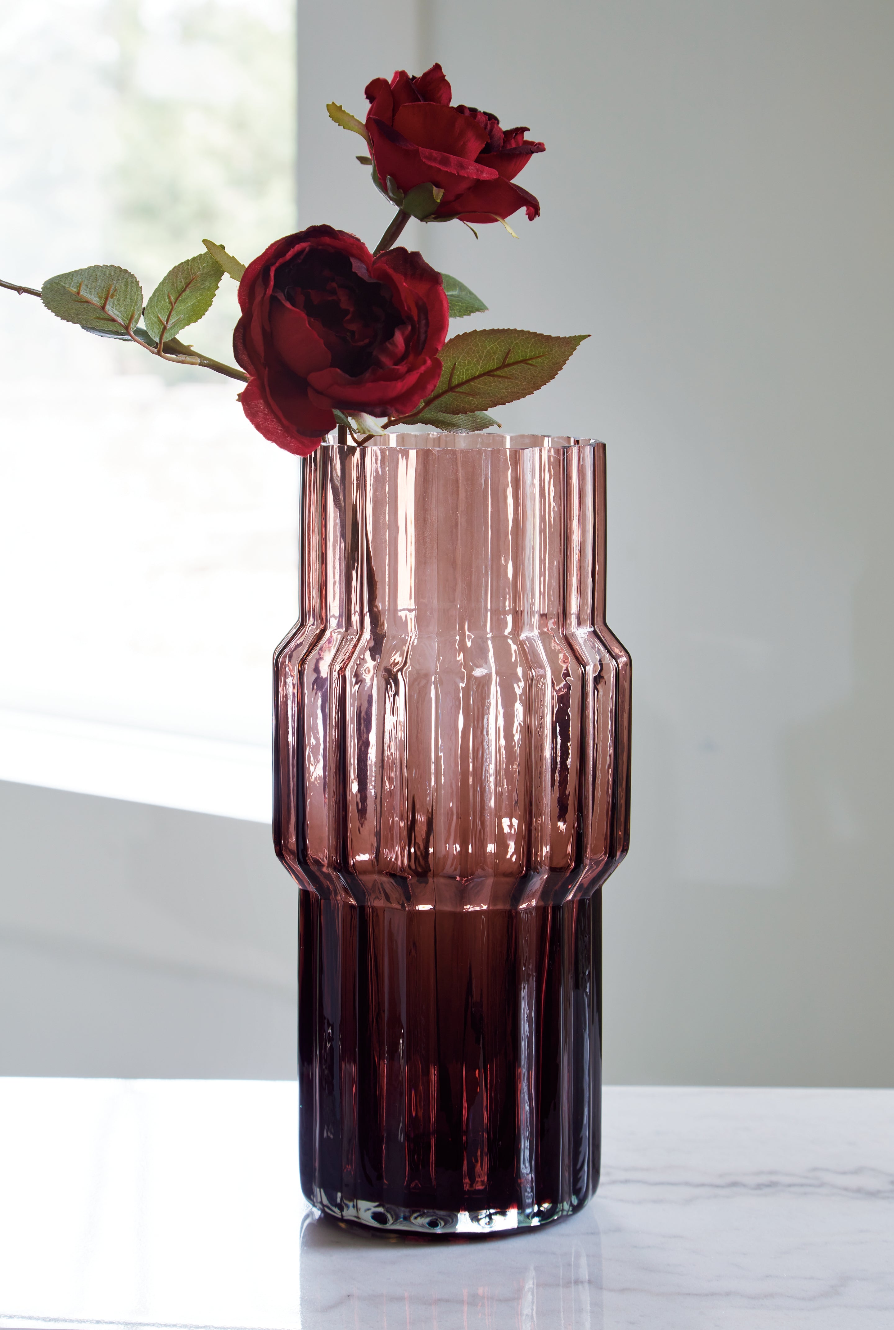 Floridian Furniture - Ashley Furniture - Dorlow Vase - Vase (2/CS) / Mauve - A2900025