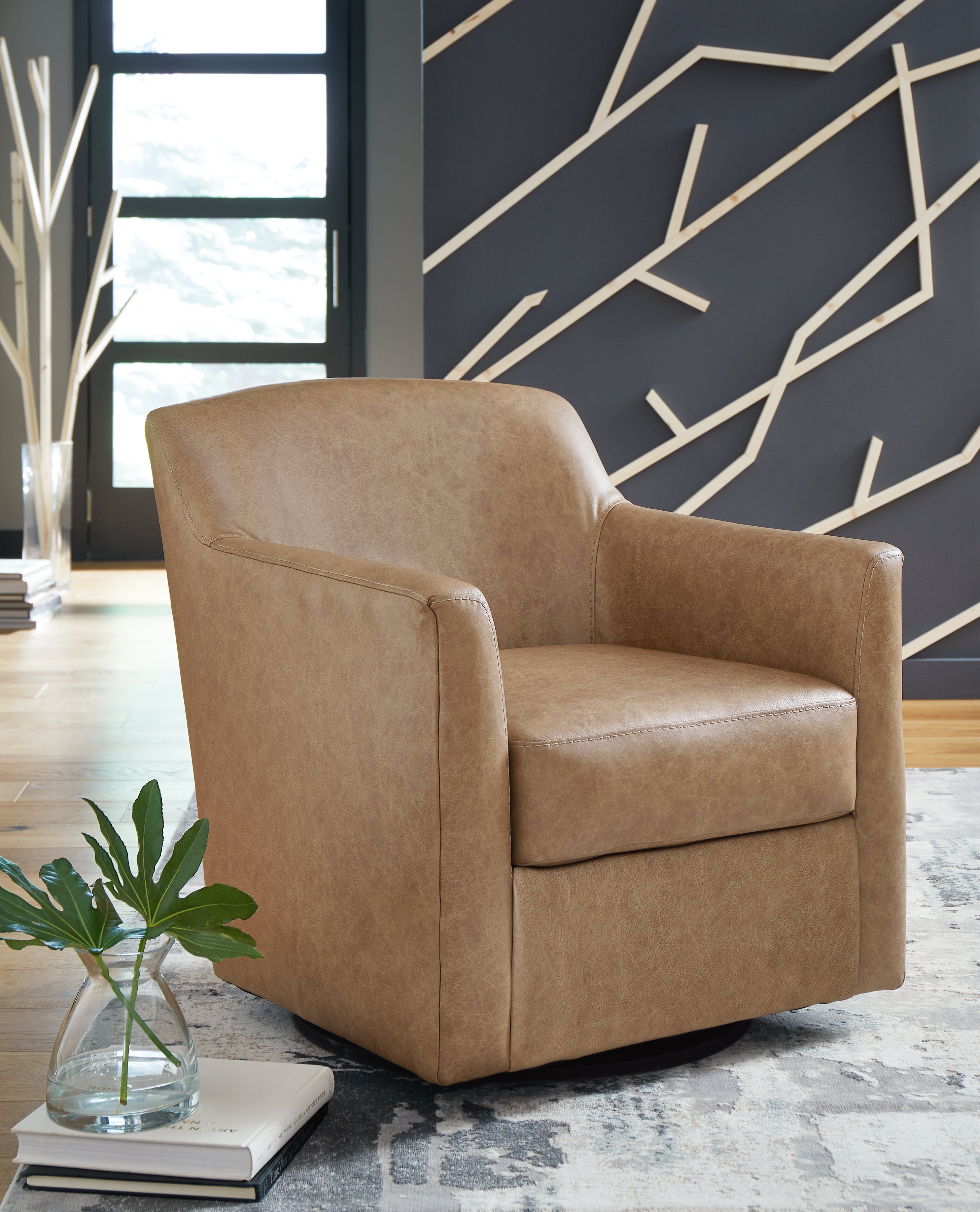 Floridian Furniture - Ashley Furniture - Bradney Swivel Accent Chair - Swivel Accent Chair / Tumbleweed - A3000323