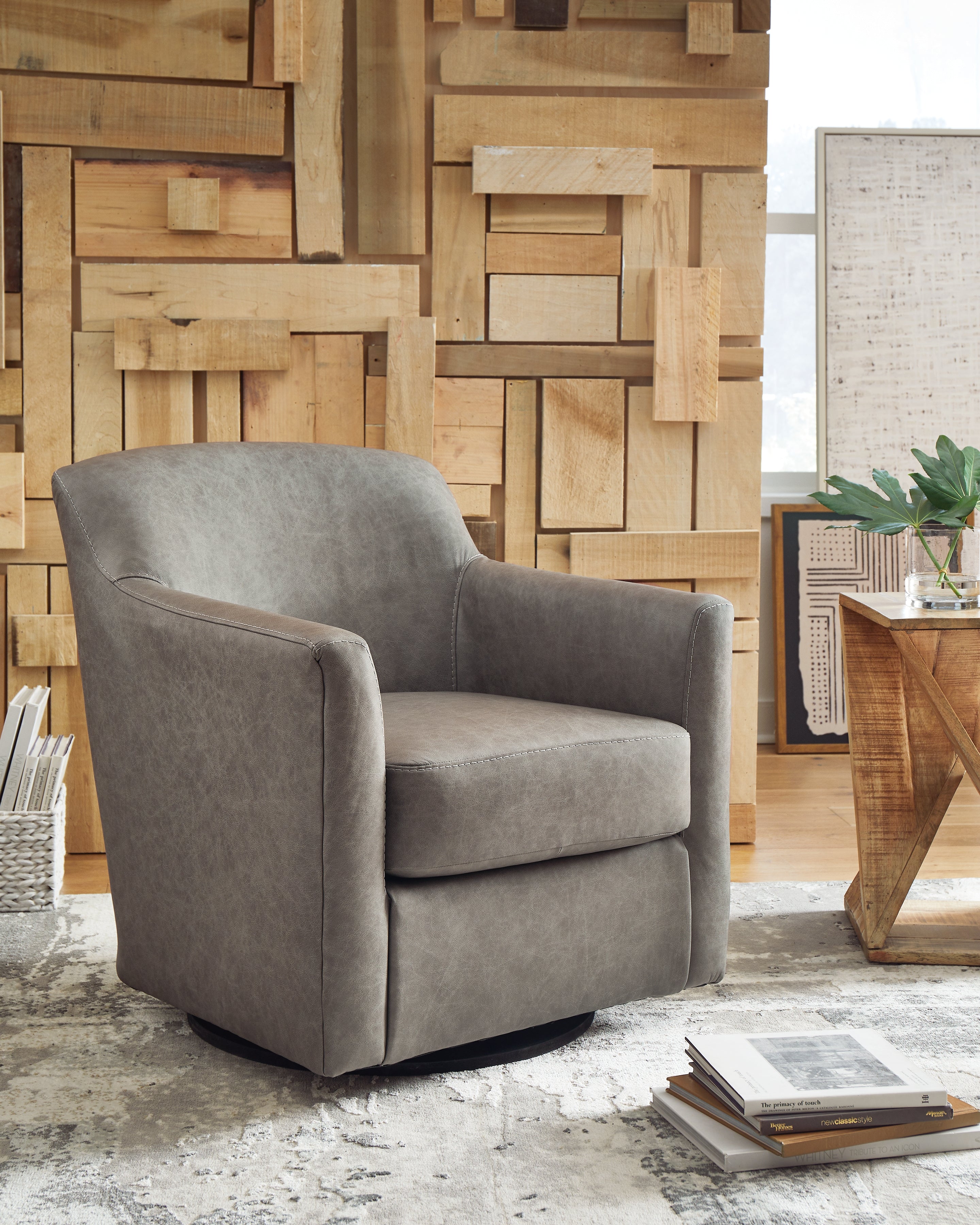 Floridian Furniture - Ashley Furniture - Bradney Swivel Accent Chair - Swivel Accent Chair / Fossil - A3000324
