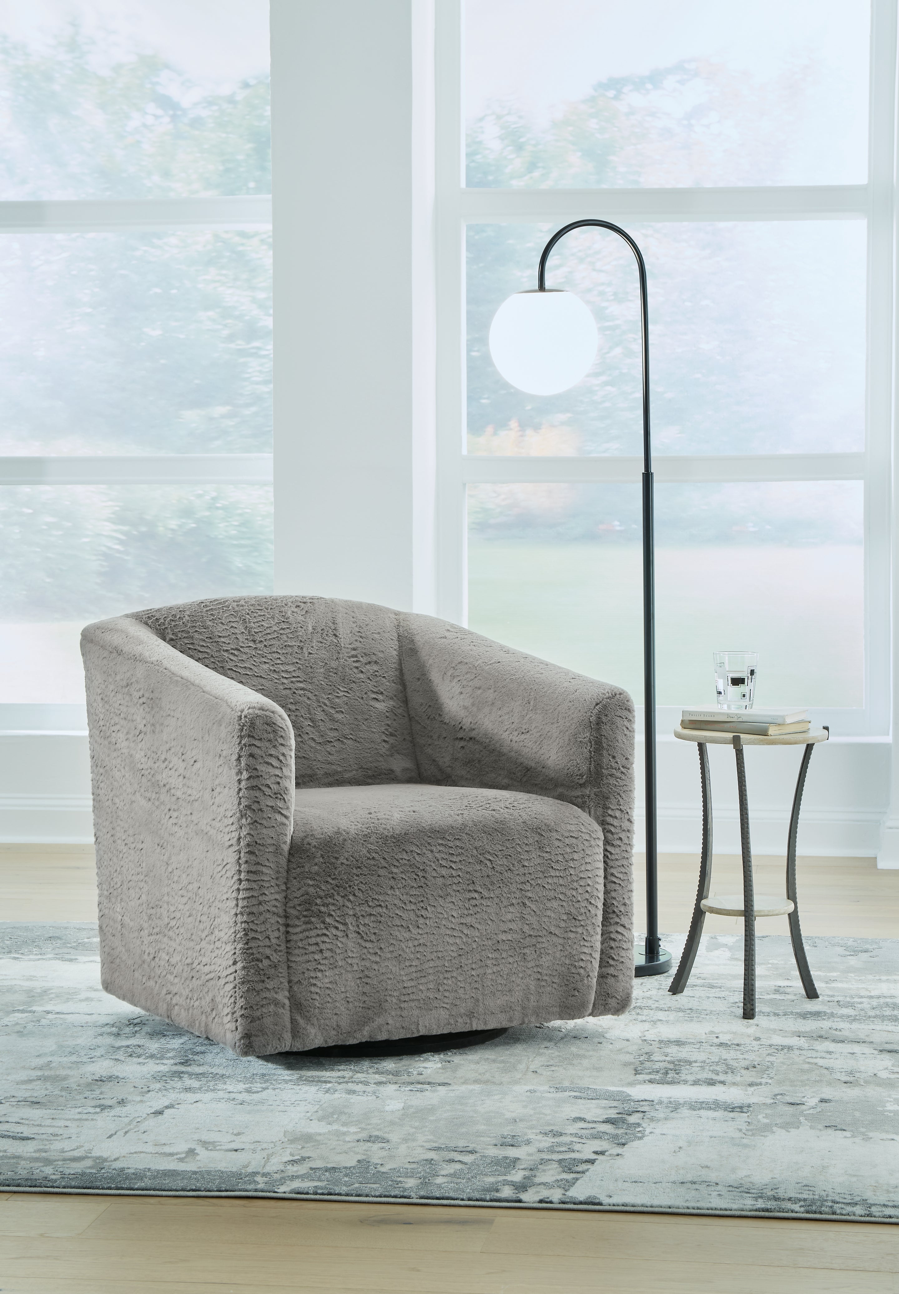 Floridian Furniture - Ashley Furniture - Bramner Accent Chair - Swivel Accent Chair / Charcoal - A3000330