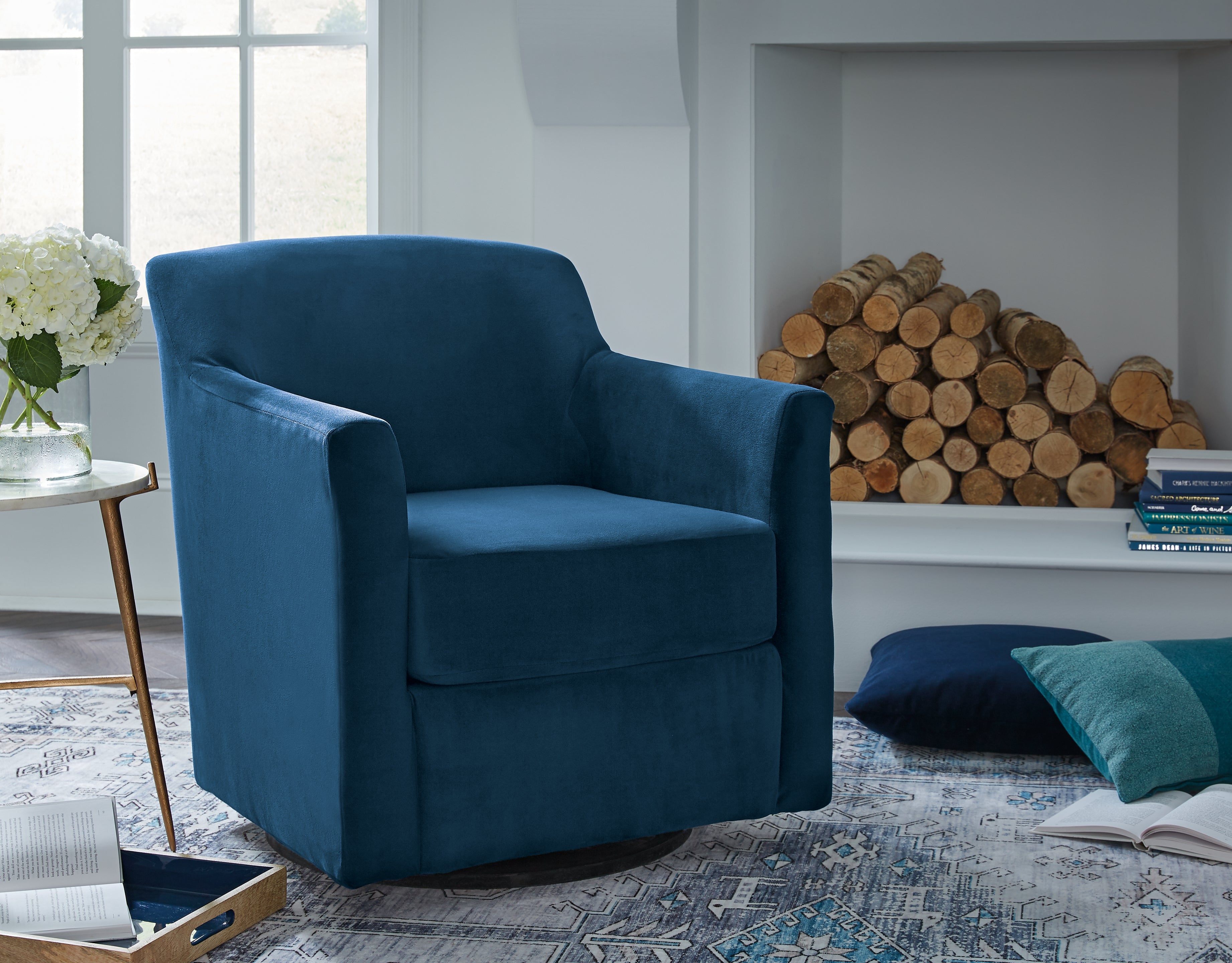 Floridian Furniture - Ashley Furniture - Bradney Swivel Accent Chair - Swivel Accent Chair / Ink - A3000602