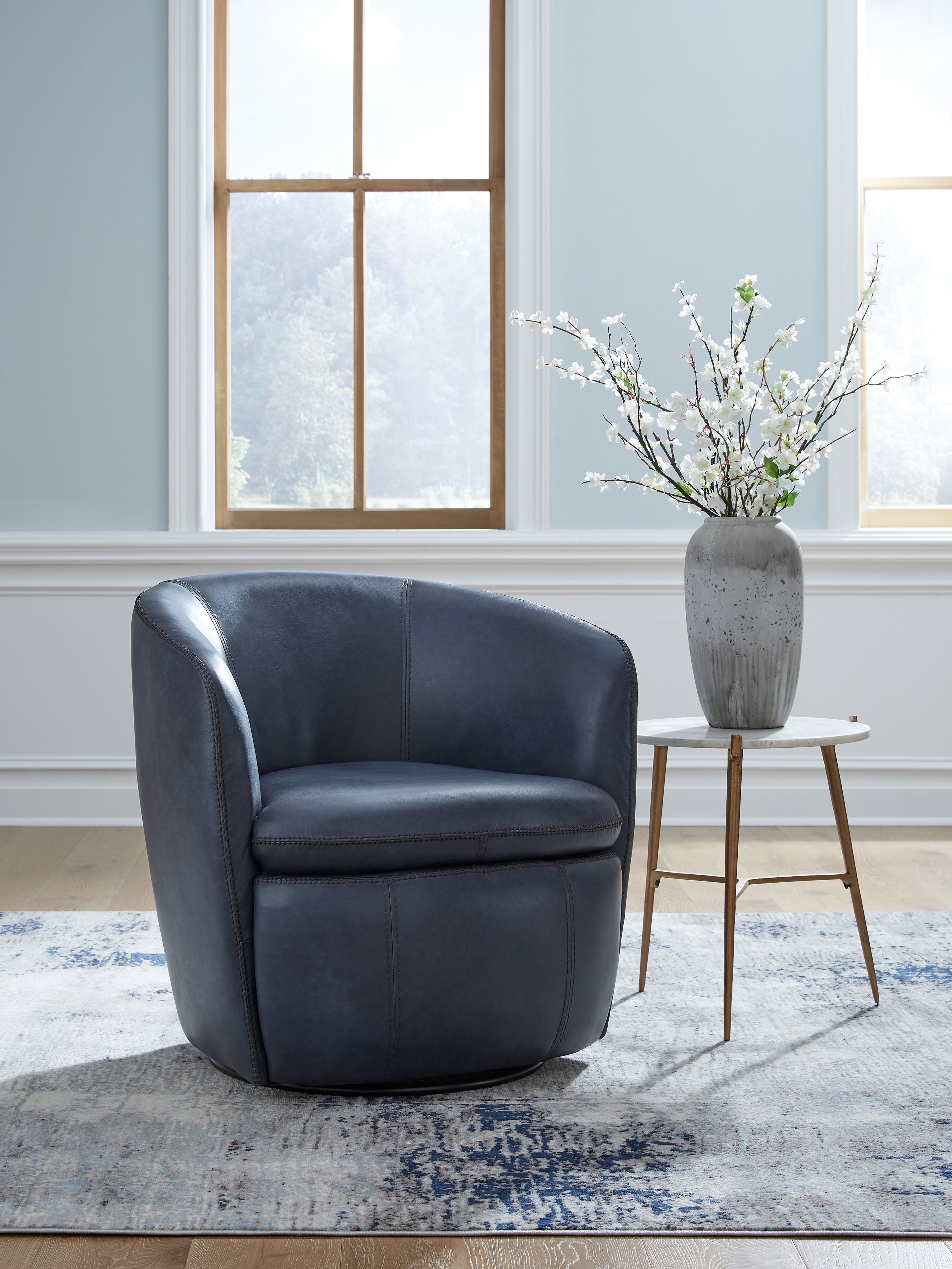Floridian Furniture - Ashley Furniture - Kierreys Swivel Accent Chair - Swivel Accent Chair / Ocean - A3000701