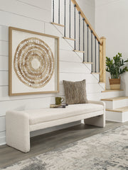 Floridian Furniture - Ashley Furniture - Lembertson Accent Bench - Accent Bench / Ecru / 70"W x 18"D x 19"H - A3000714