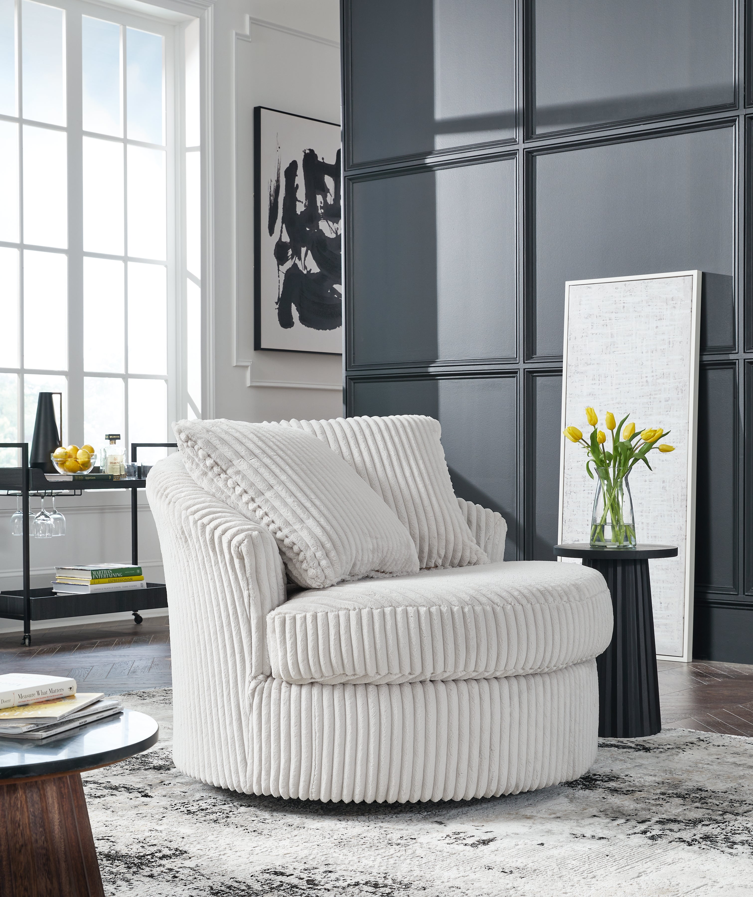 Floridian Furniture - Ashley Furniture - Gramwell Swivel Accent Chair - Swivel Accent Chair / Alloy - A3000724
