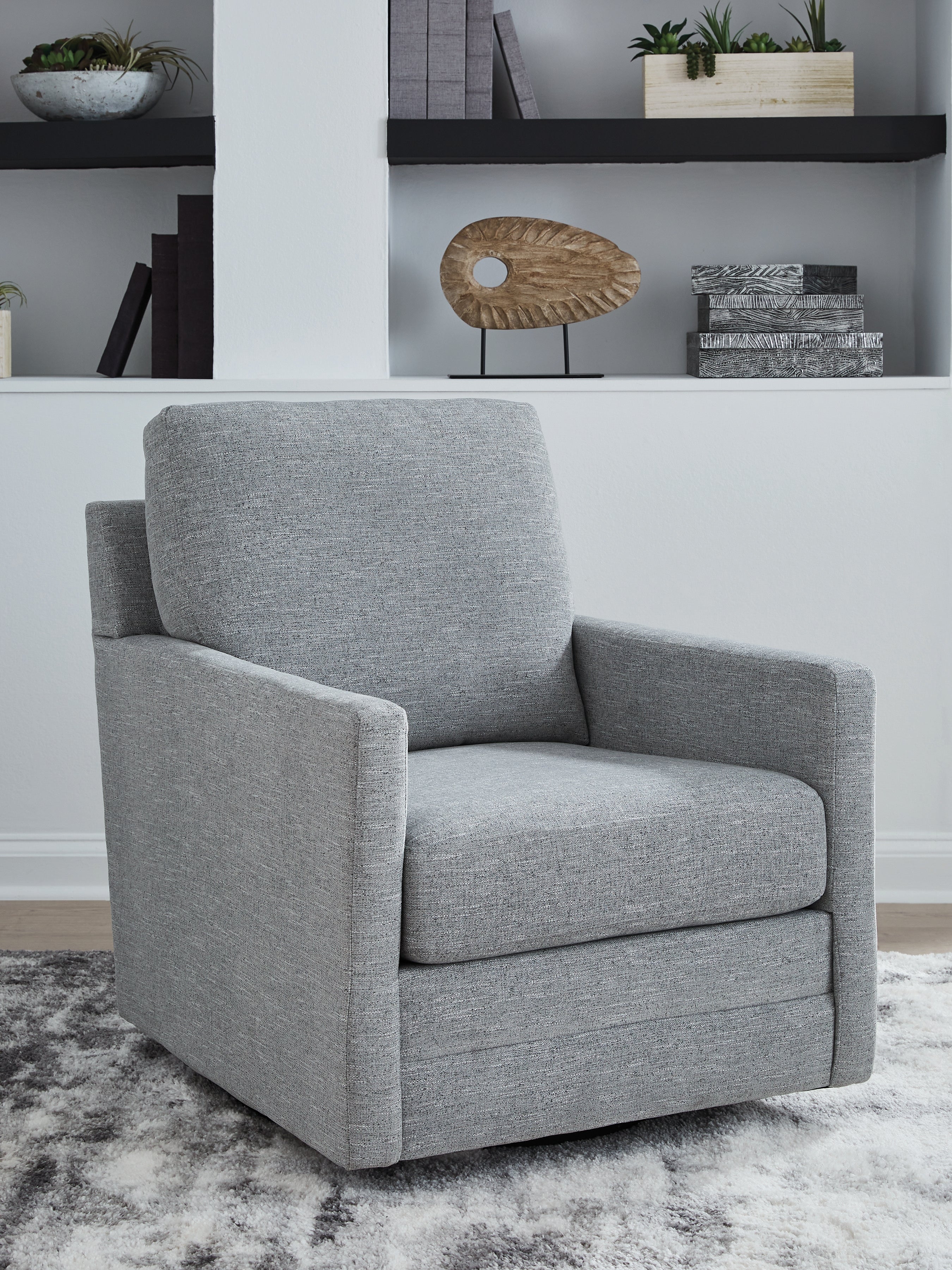 Floridian Furniture - Ashley Furniture - Freybourne Next-Gen Nuvella Swivel Accent Chair - Swivel Accent Chair / Pewter - A3000737