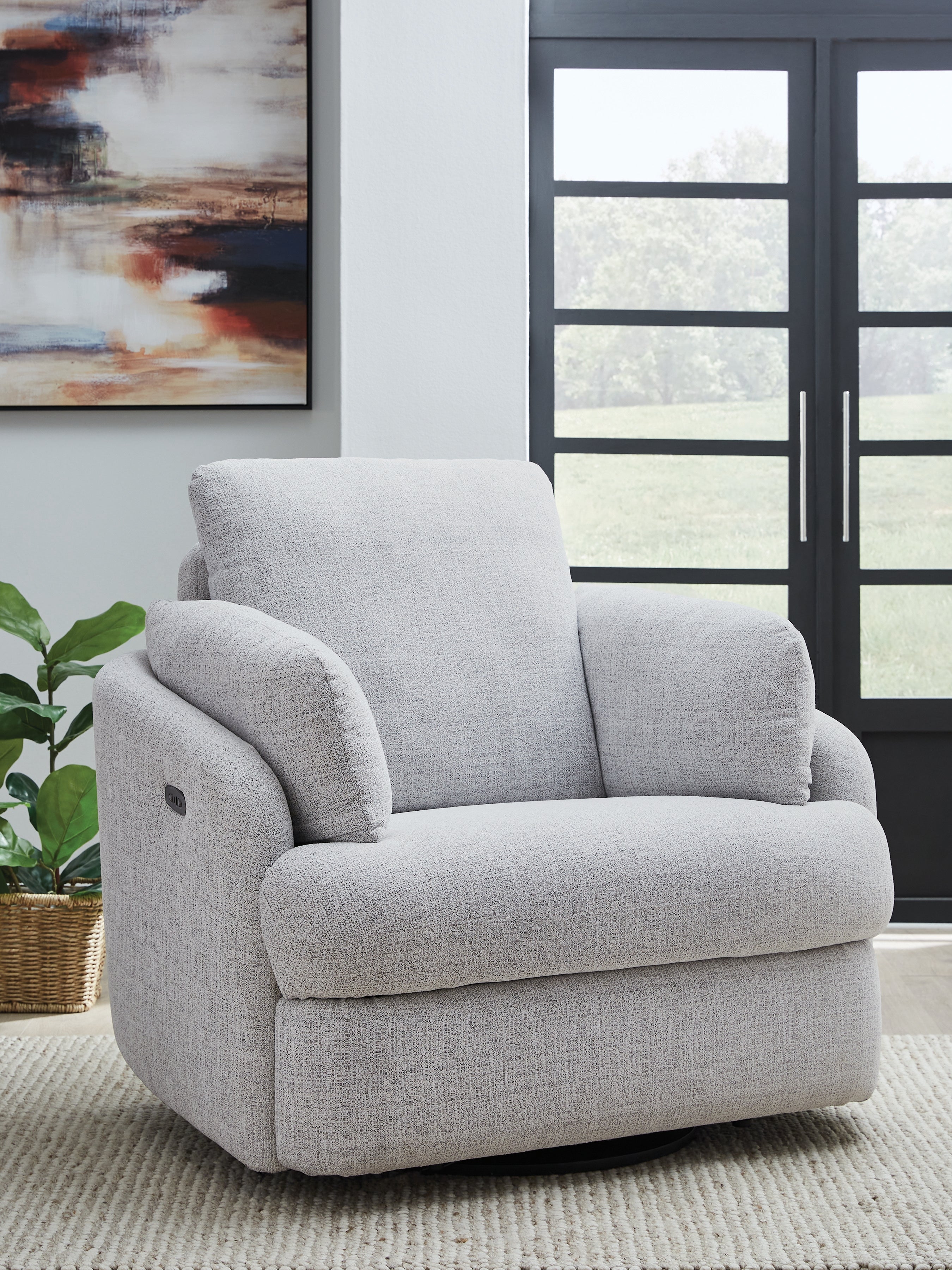 Floridian Furniture - Ashley Furniture - Alainmont Next-Gen Nuvella Swivel Power Recliner - Swivel Power Recliner / Stone - A3000739